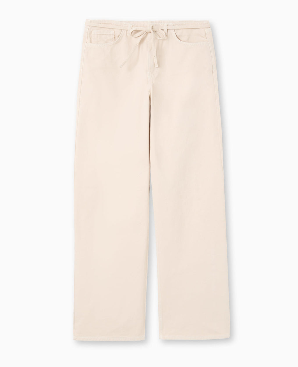 Jean droit taille basse avec ceinture à nouer
