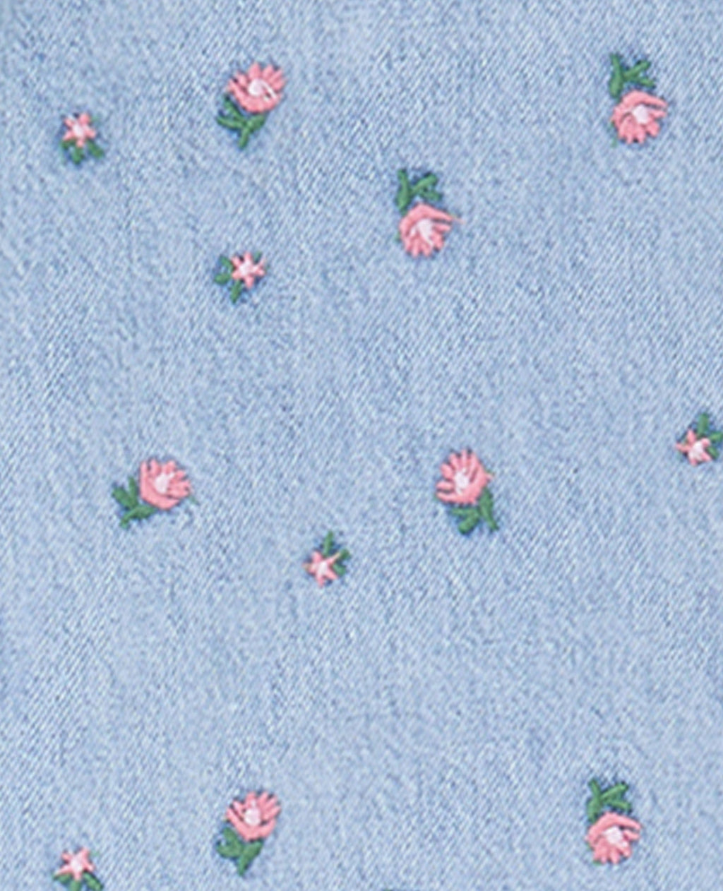 Jean straight taille haute avec broderies fleurs