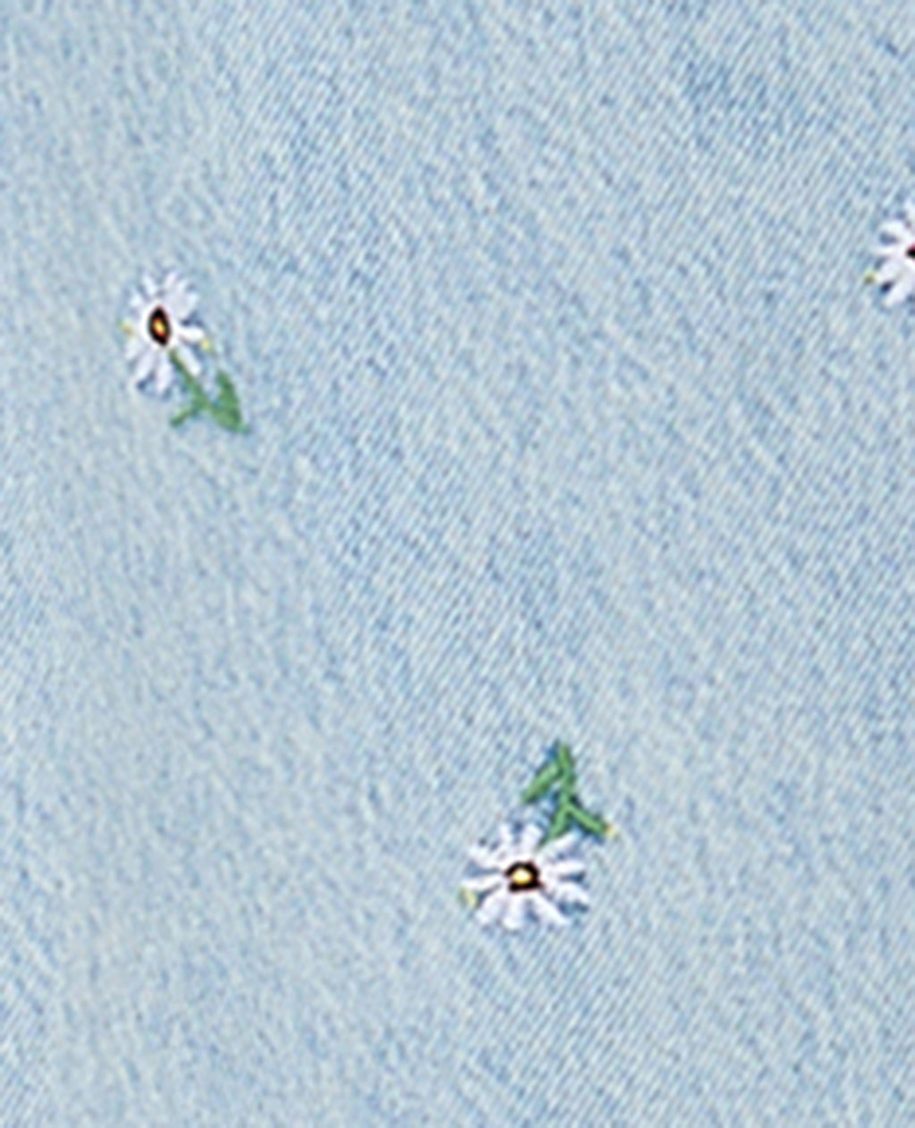 Jean droit avec broderies fleurs all over