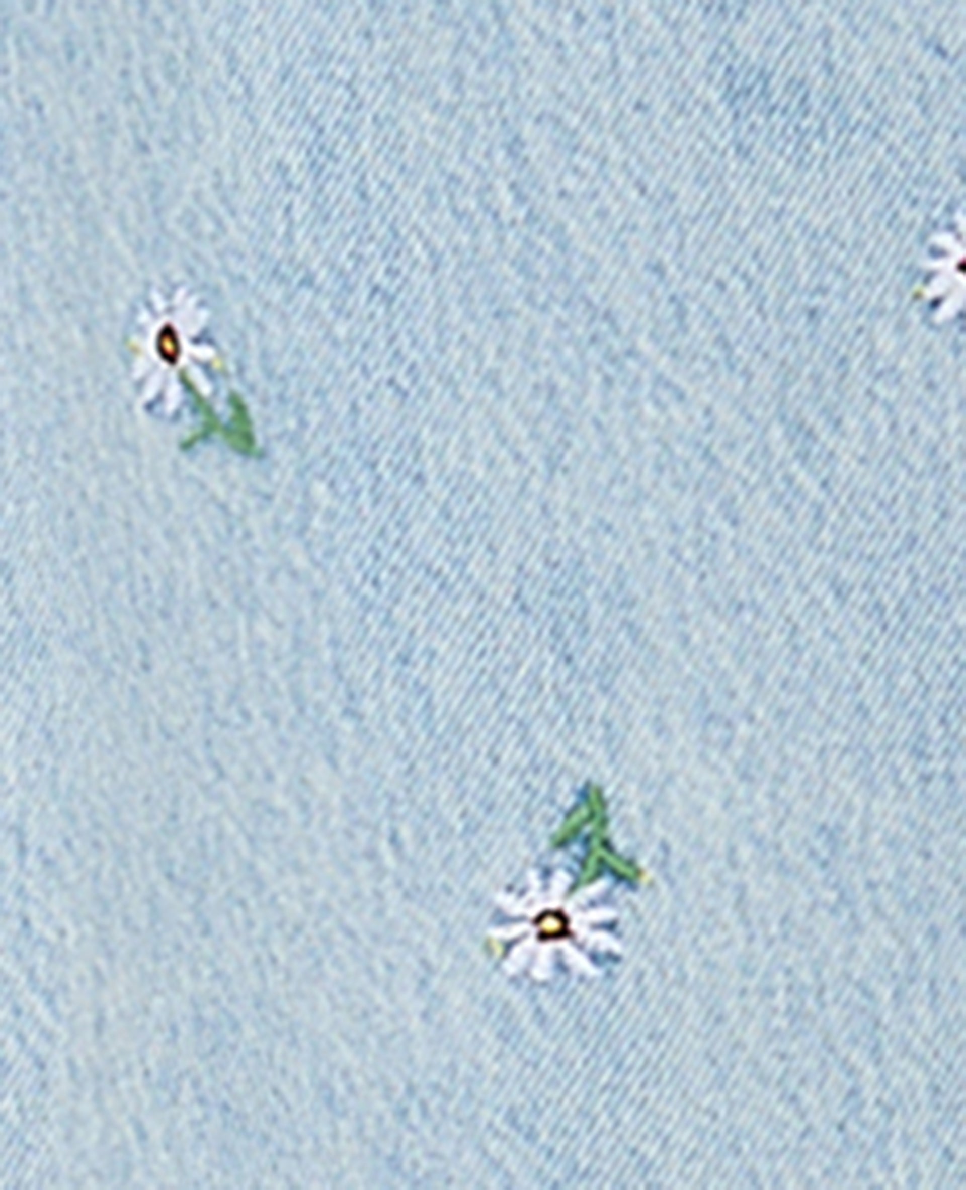 Jean droit avec broderies fleurs all over