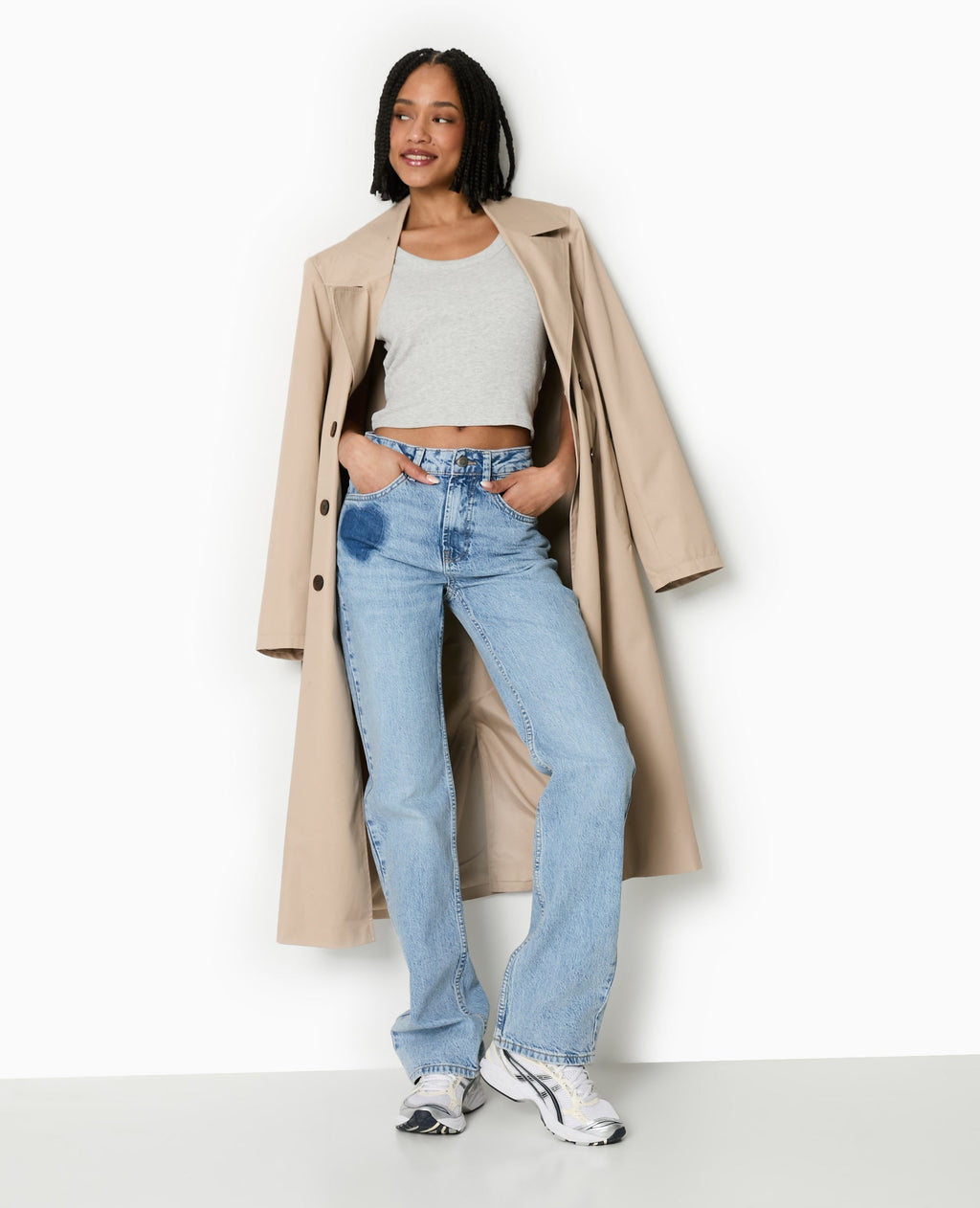 Jean droit taille haute avec cœurs