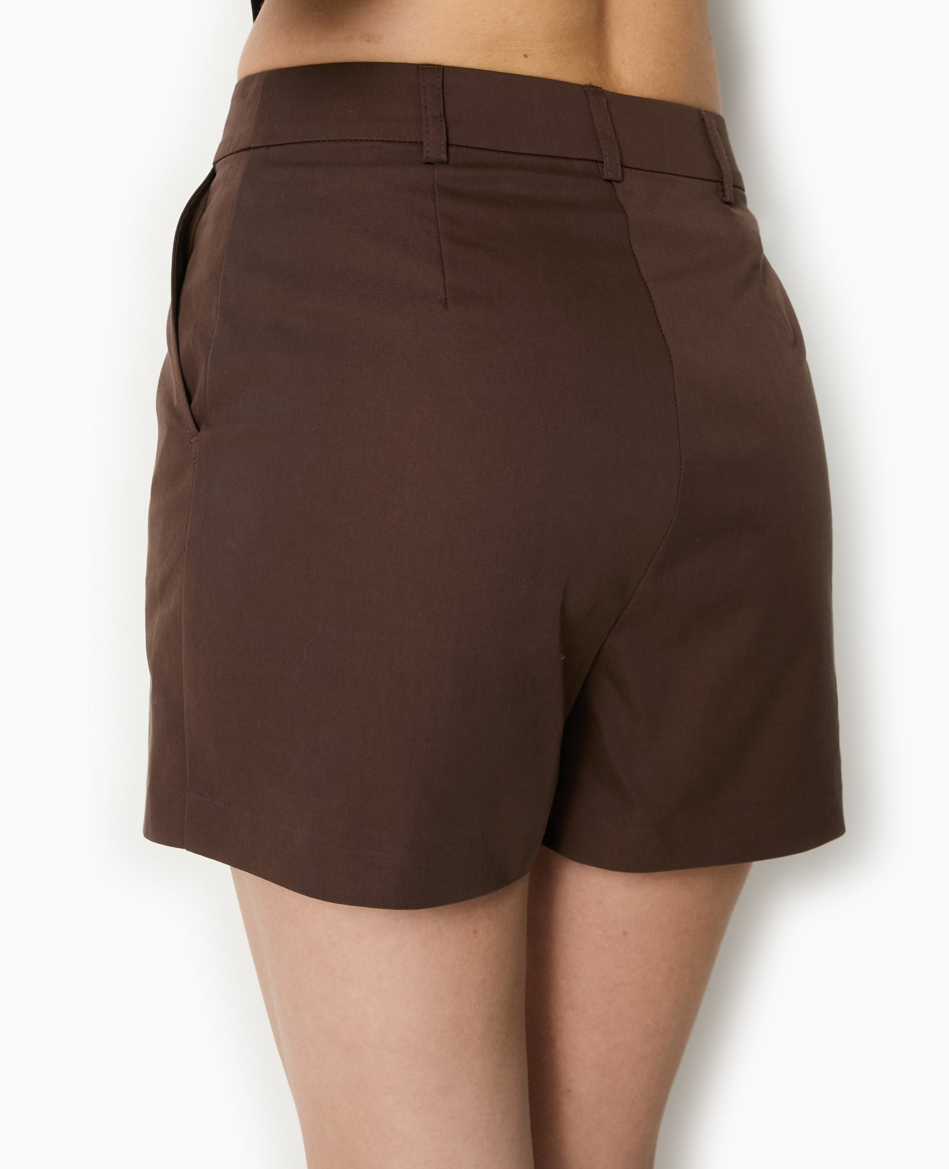 Short city en toile taille haute