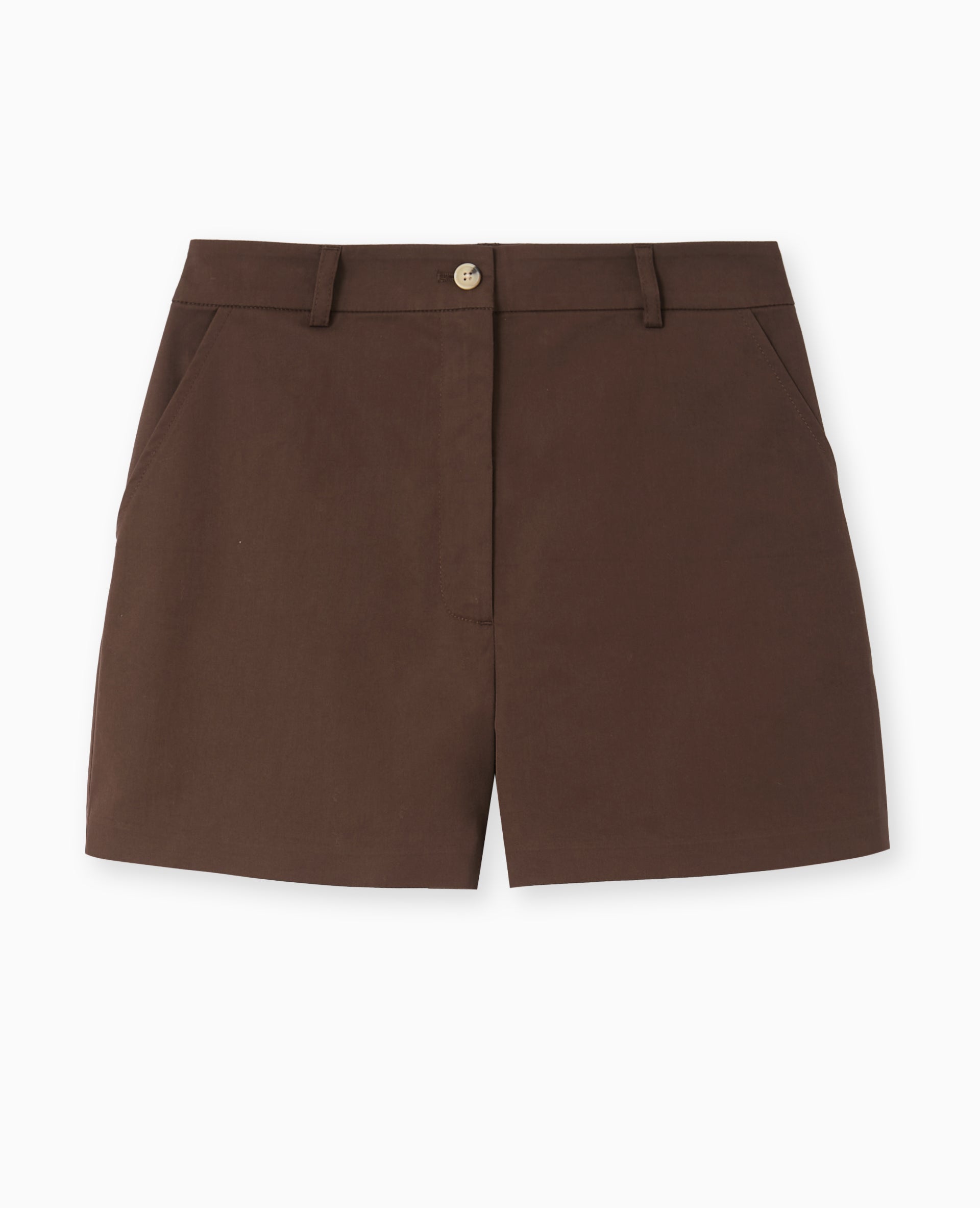 Short city en toile taille haute