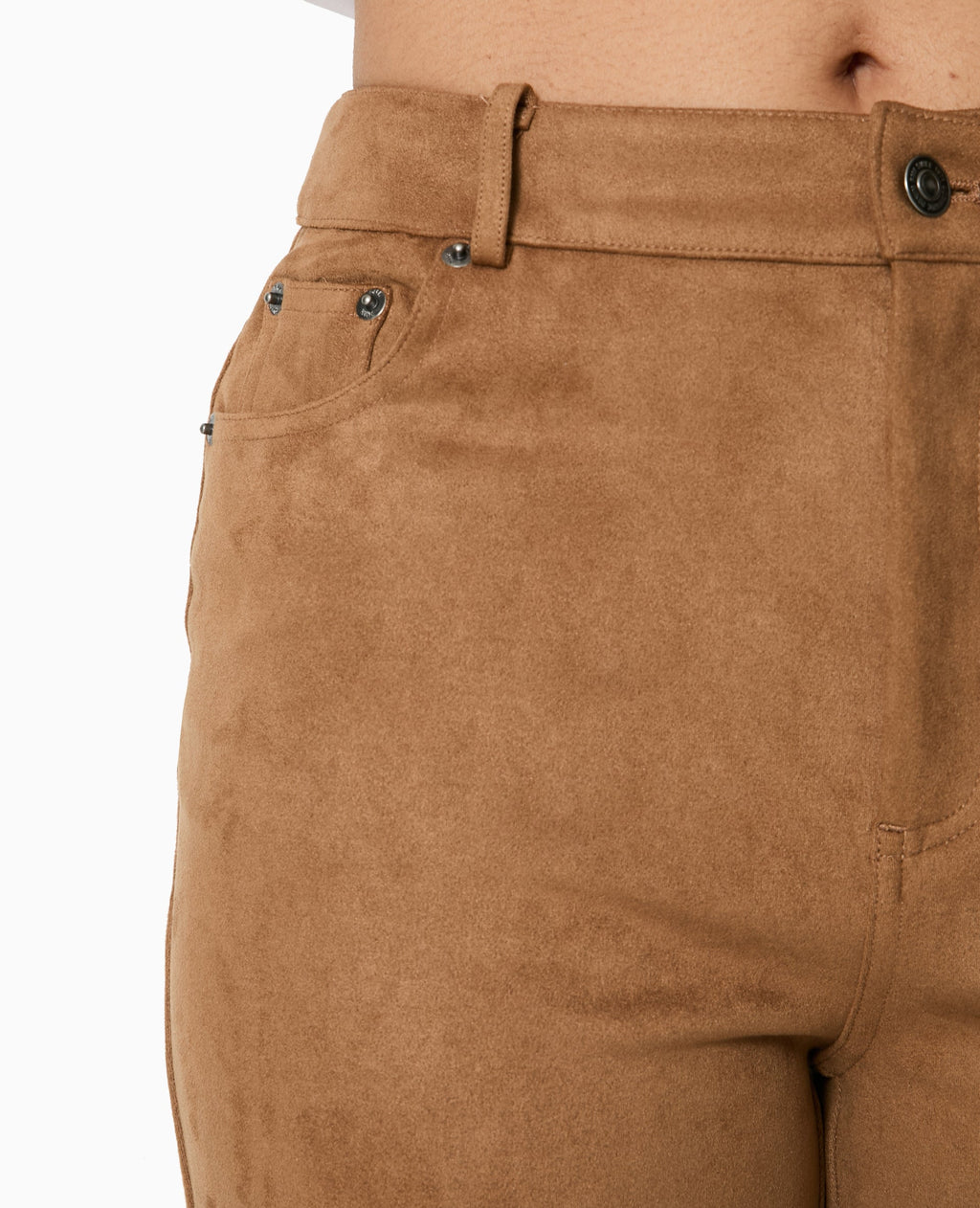 Pantalon droit en suédine