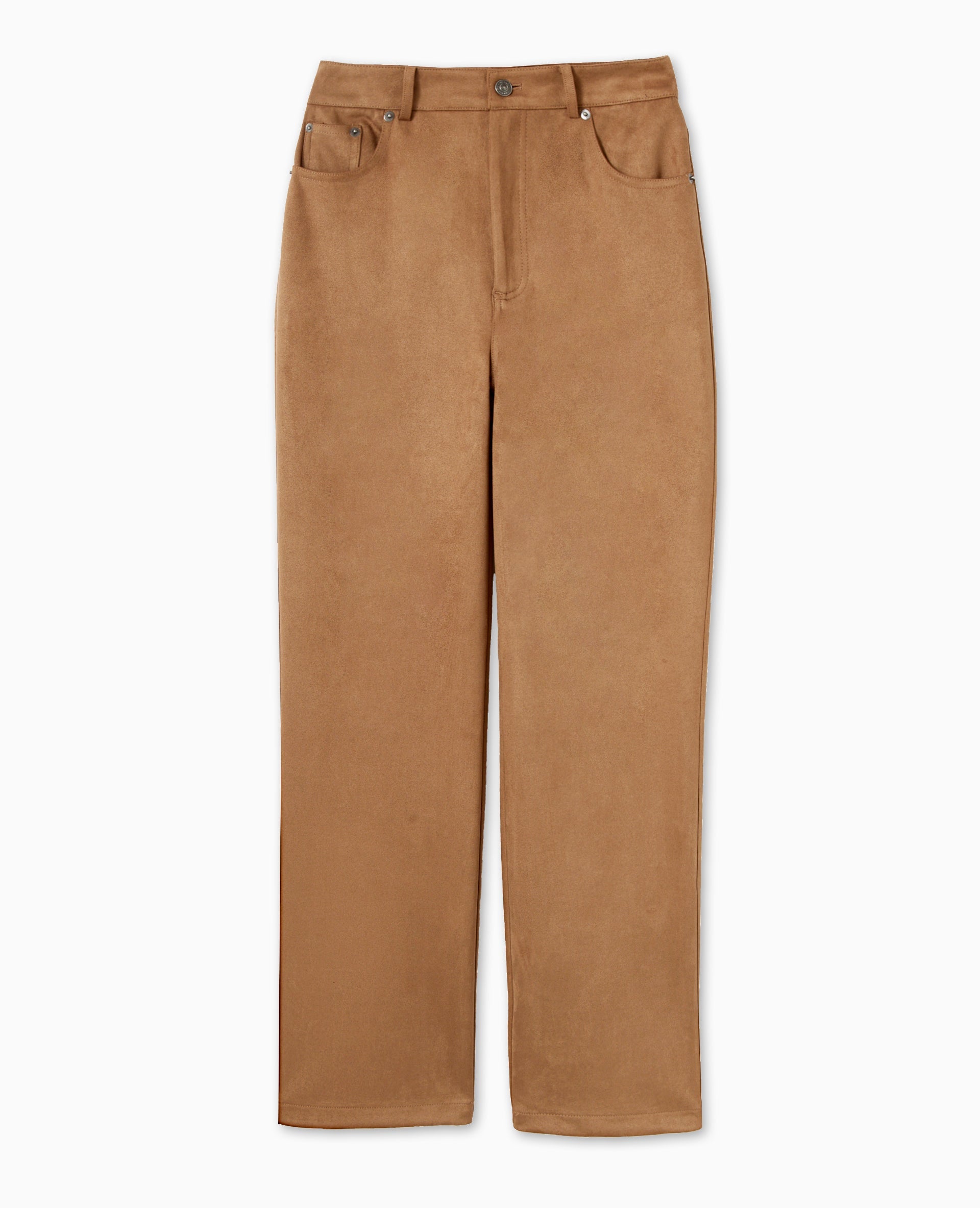 Pantalon droit en suédine