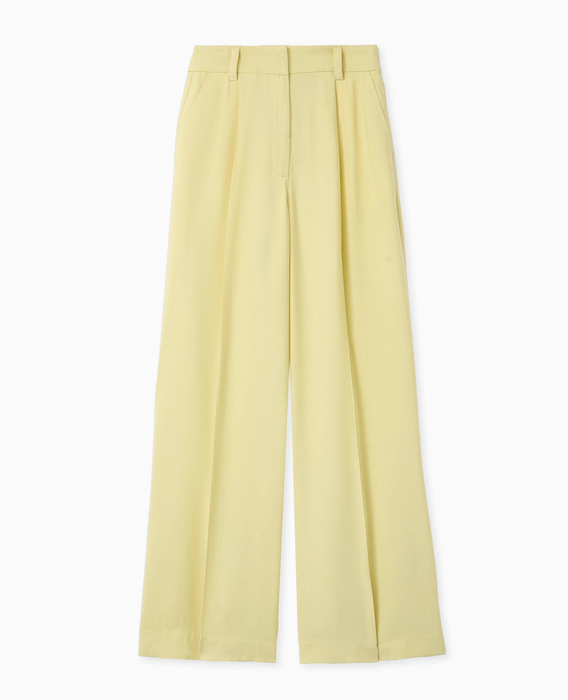Pantalon large et droite en tissu fluide