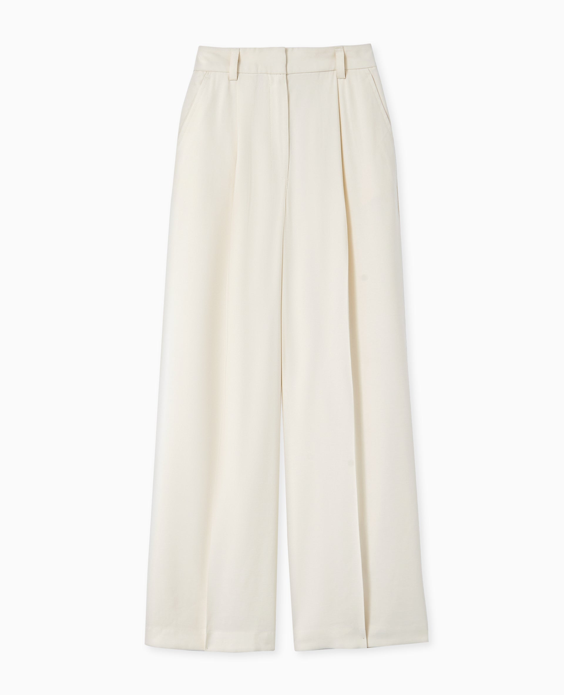 Pantalon large et droite en tissu fluide