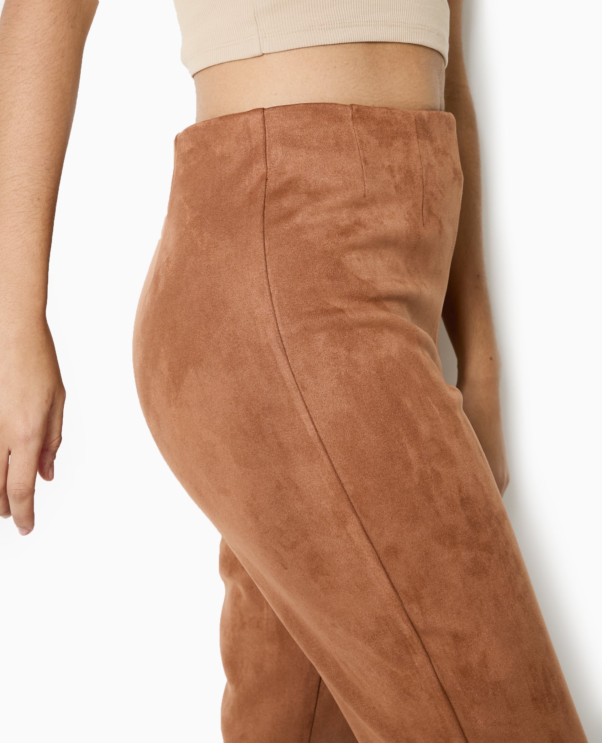 Pantalon flare en suédine