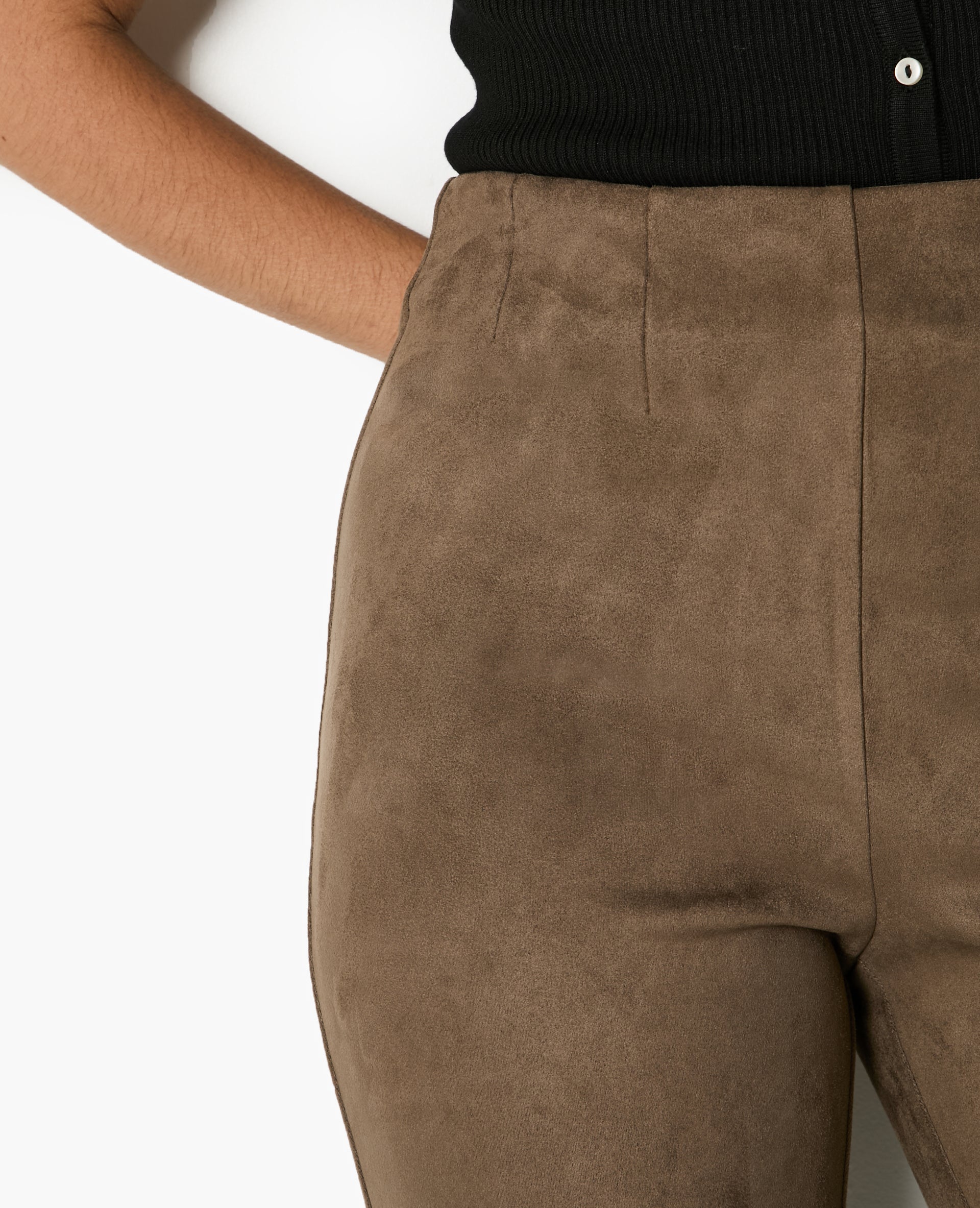 Pantalon flare en suédine