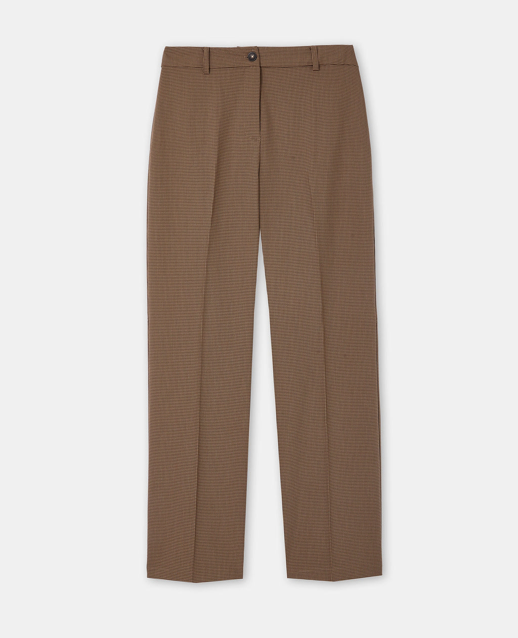 Pantalon droit motif mini pied-de-poule