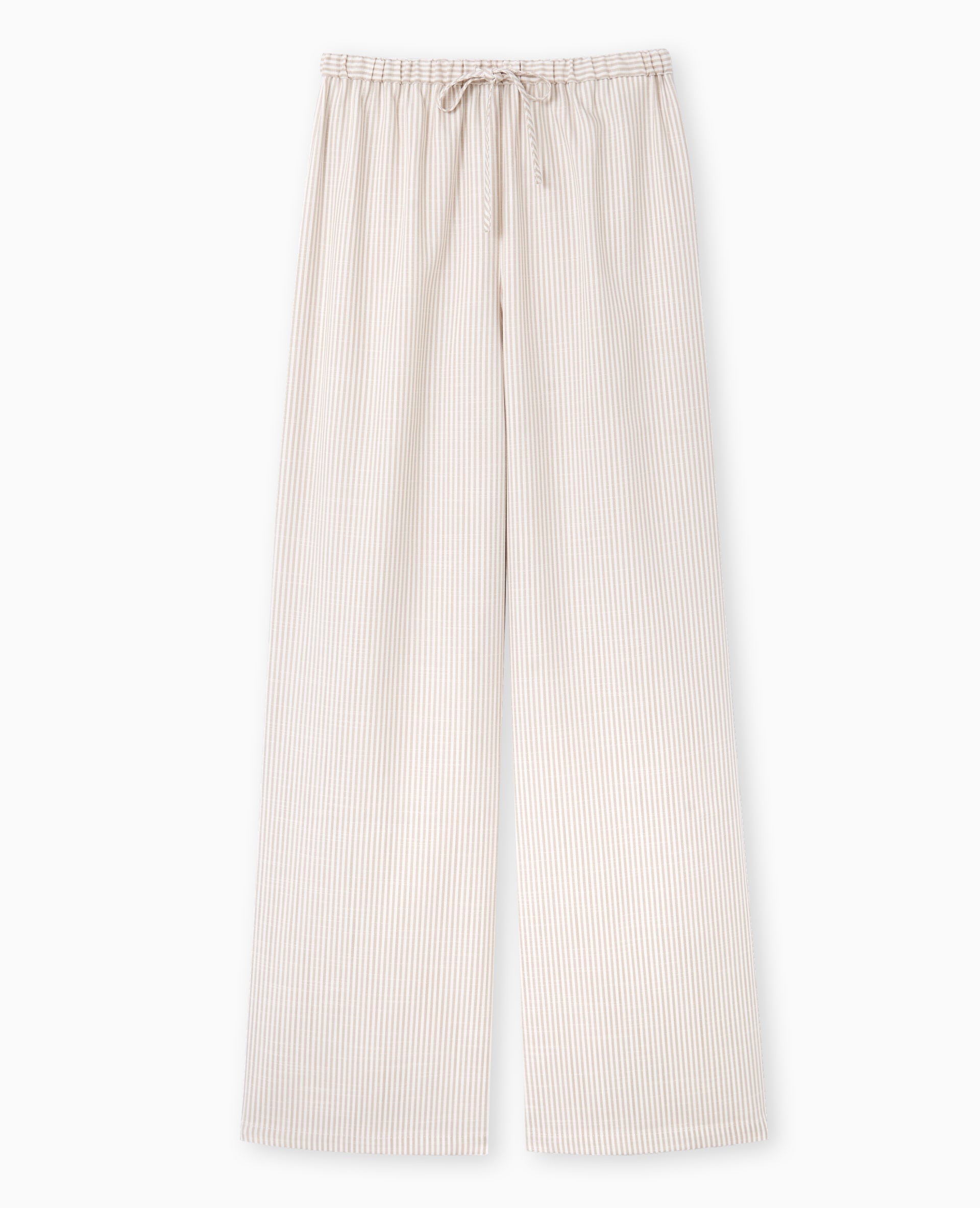 Pantalon large et droit motif rayures