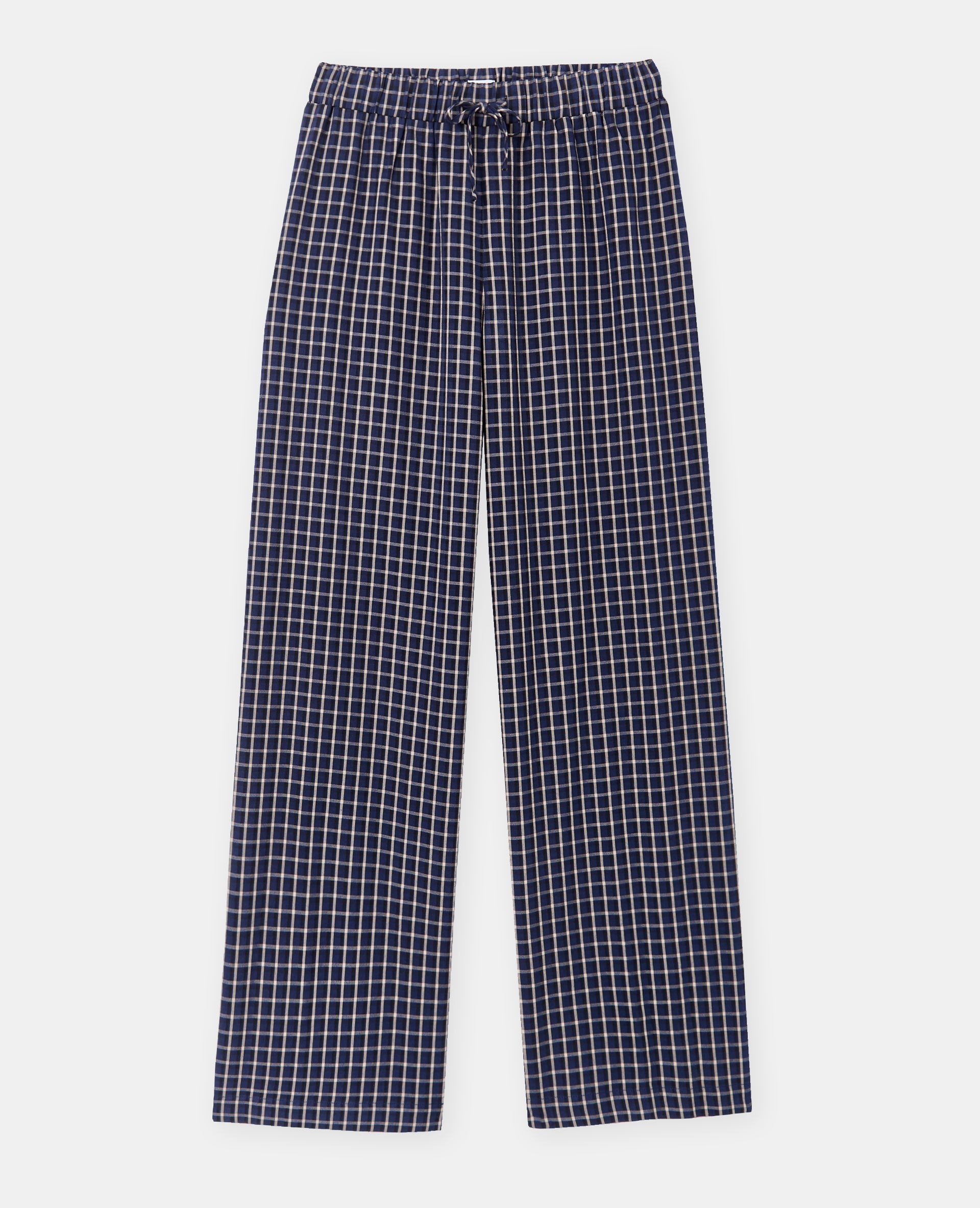 Pantalon large et droit à carreaux