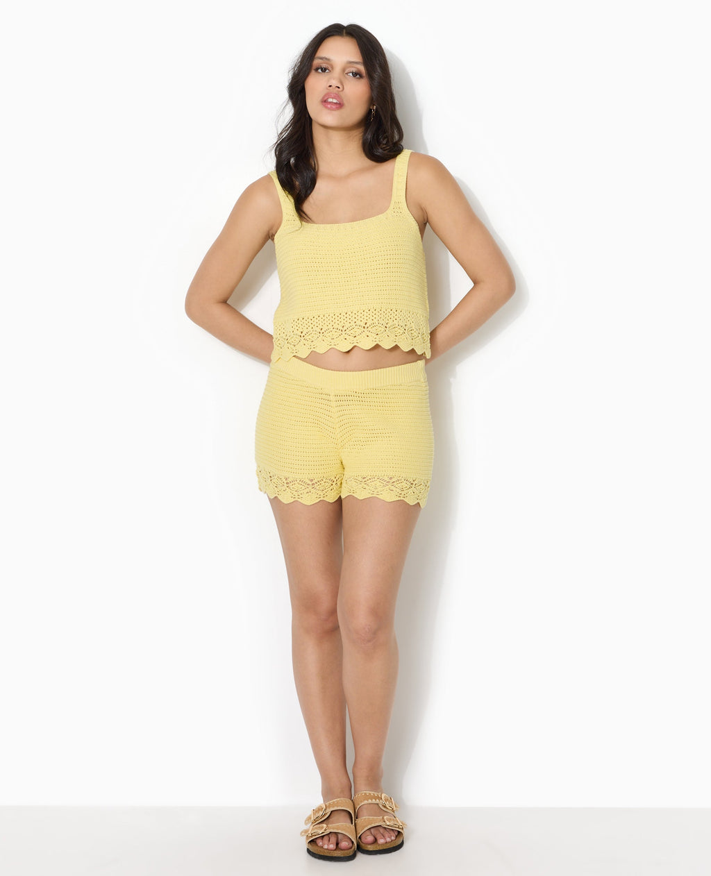 Short en maille ajourée façon crochet