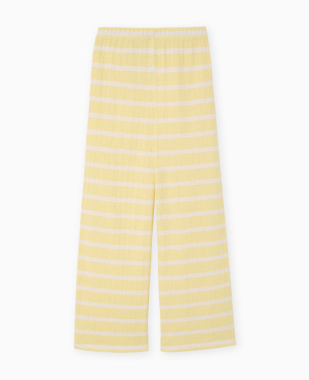 Pantalon droit en maille fantaisie rayée