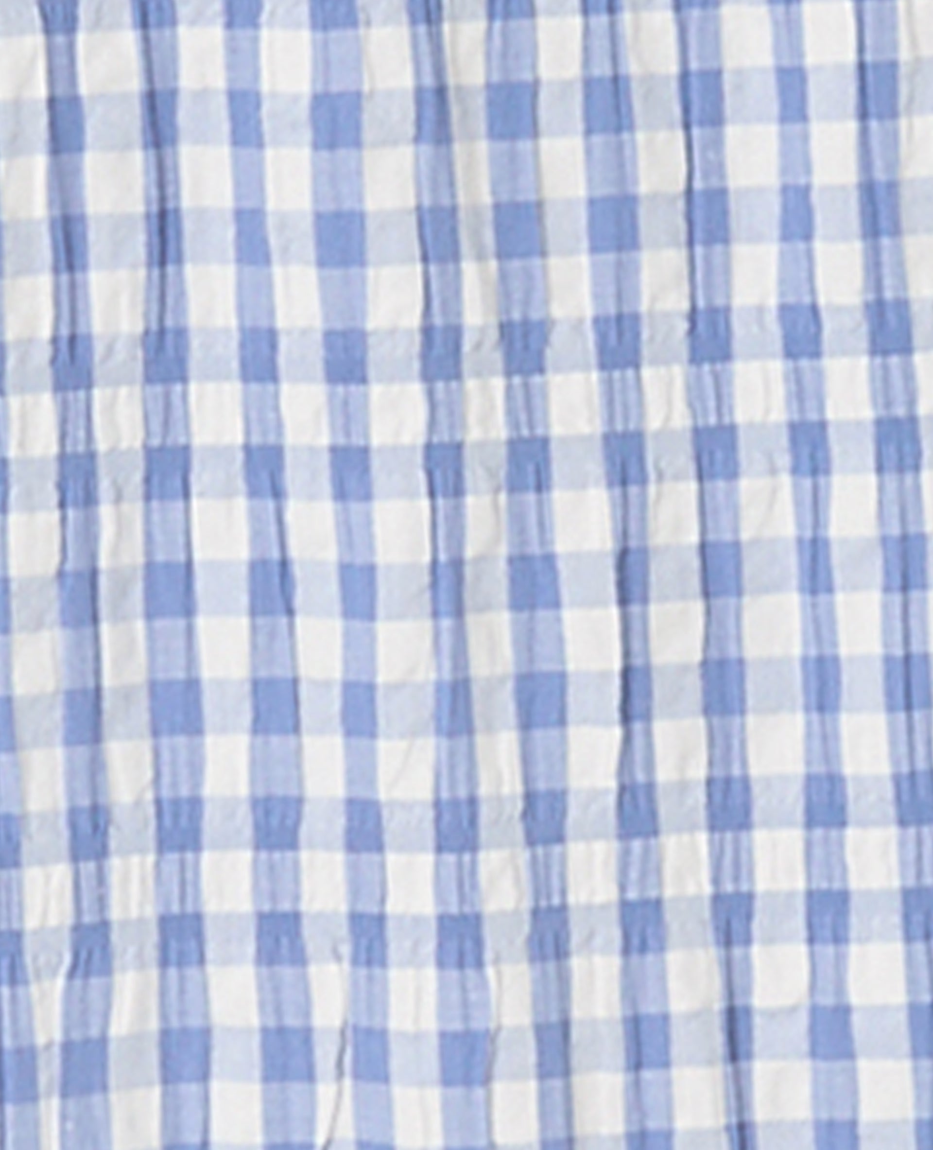 Pantalon droit en tissu gaufré motif vichy