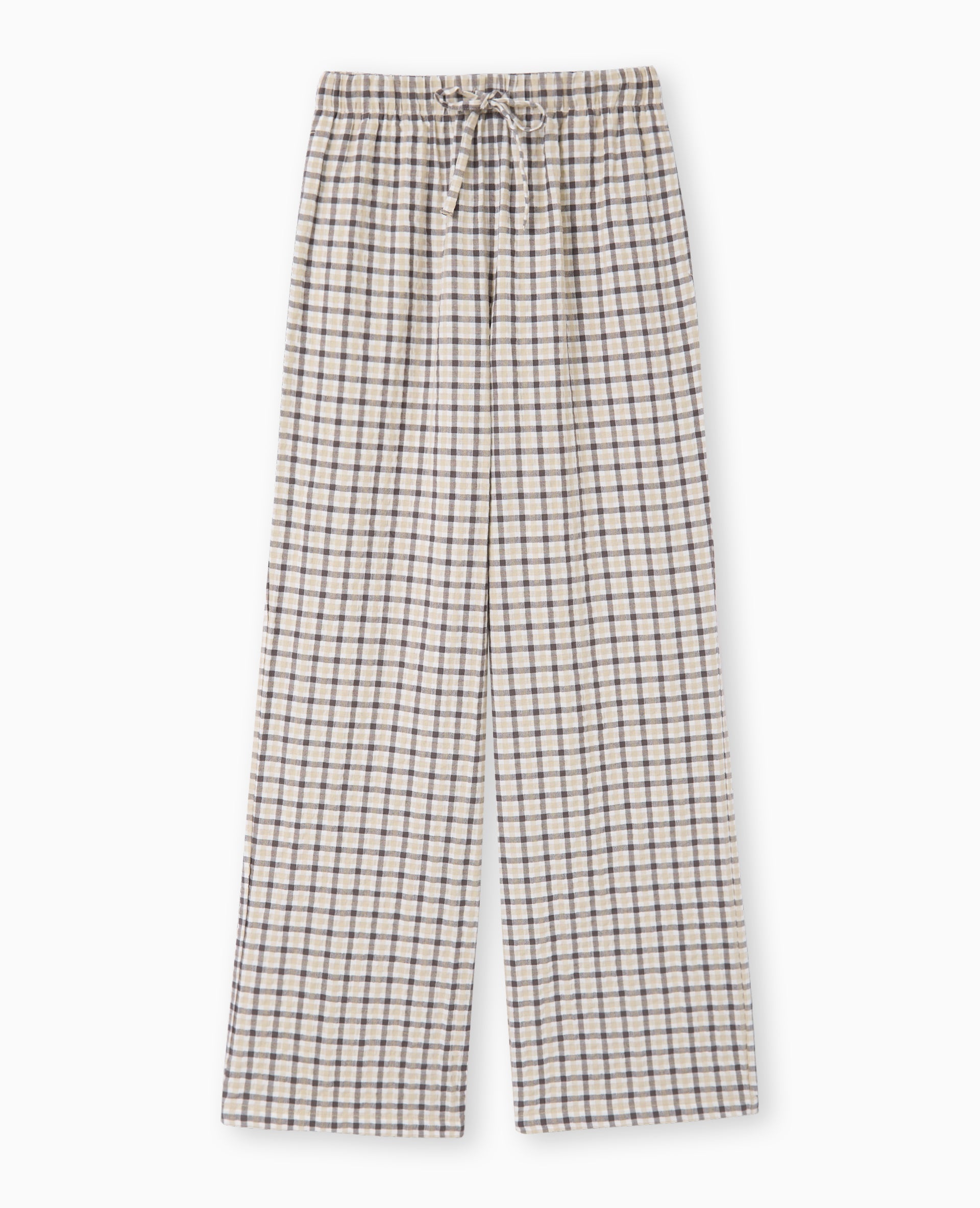 Pantalon droit à carreaux