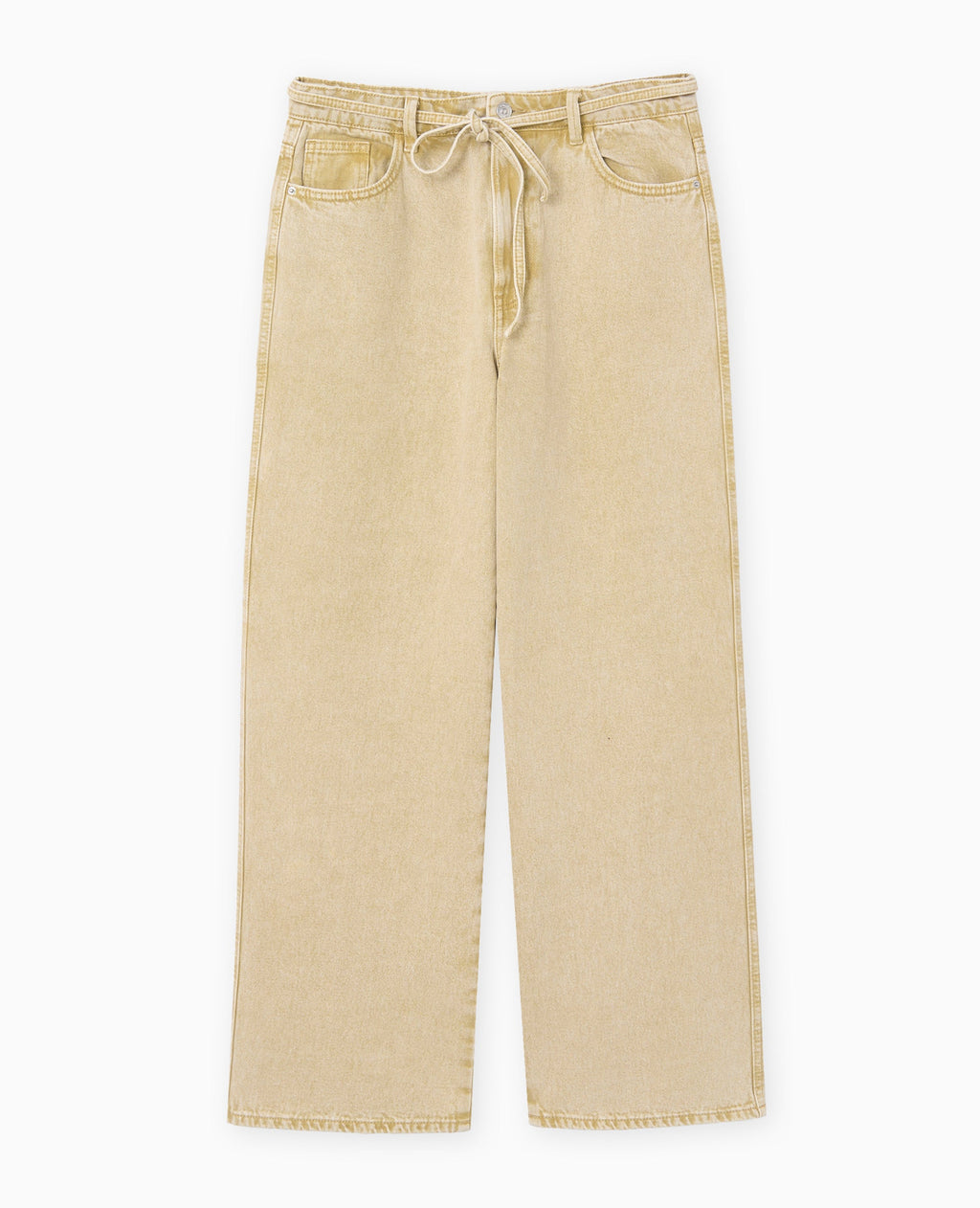 Jean baggy taille basse avec ceinture à nouer