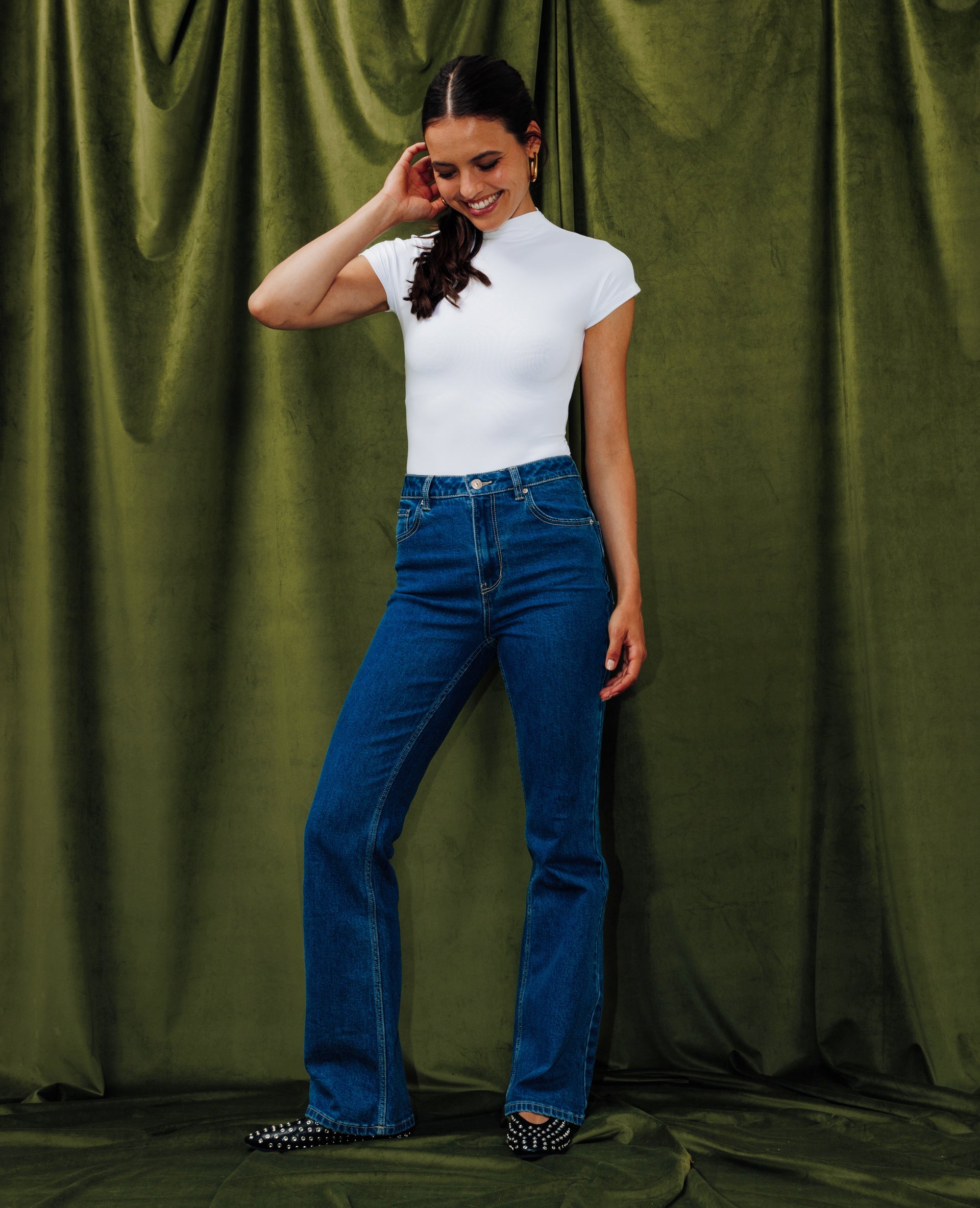 J74-1 / Jean flare taille haute