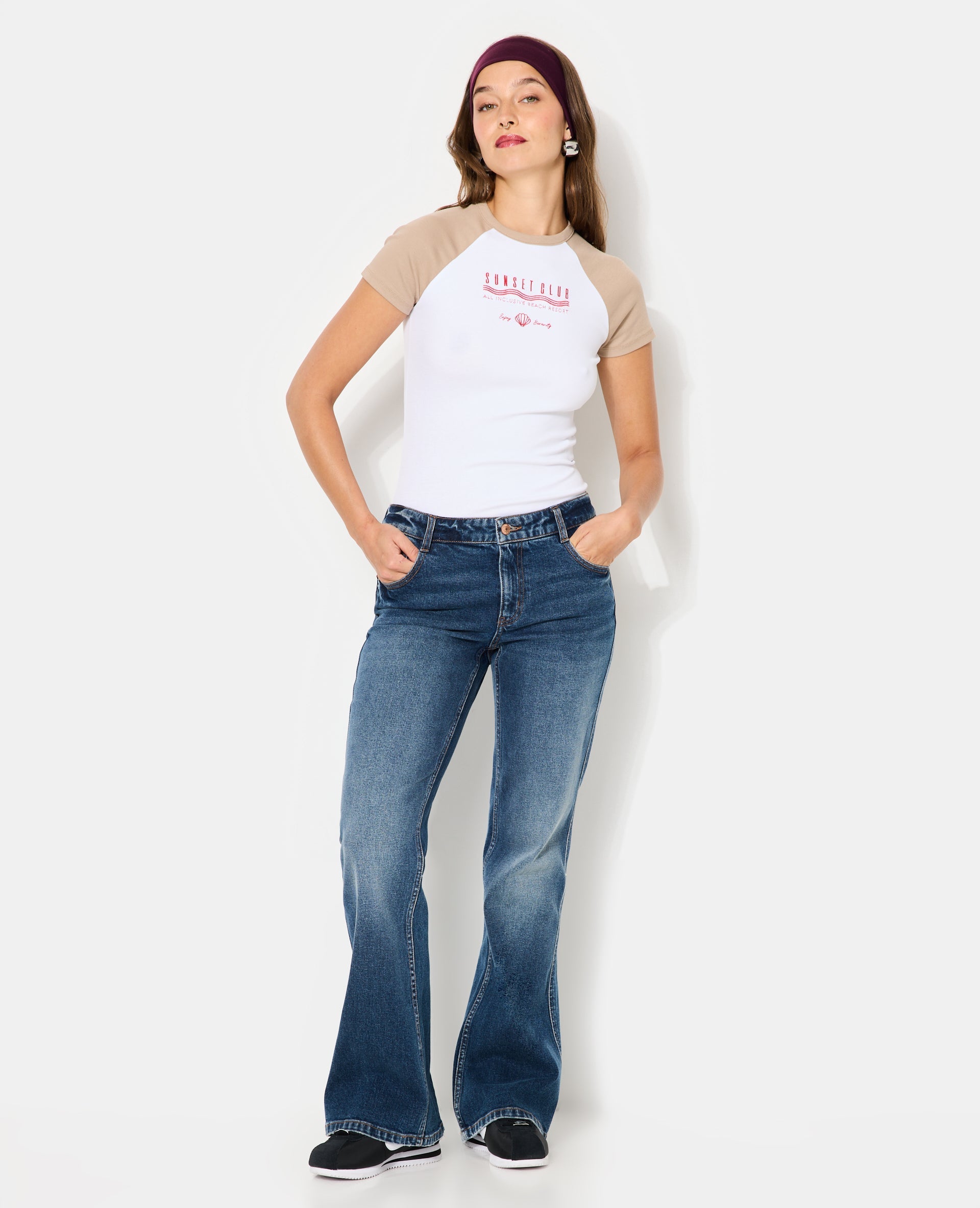 Jean flare taille basse