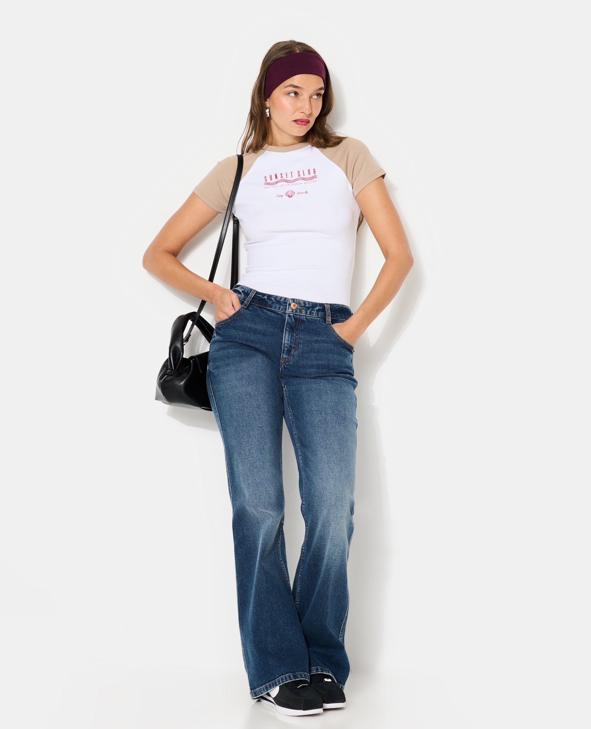 Jean flare taille basse