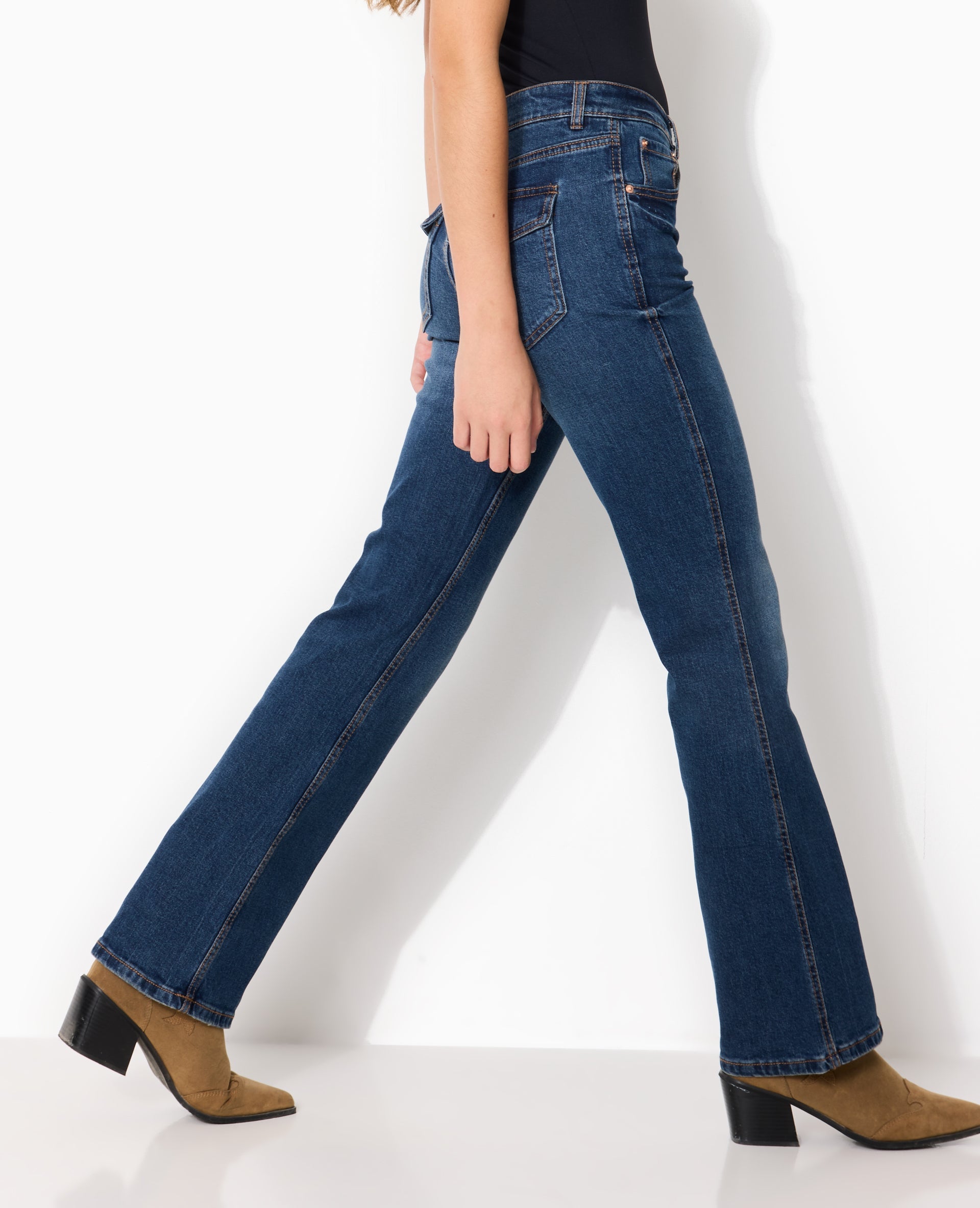 Jean flare taille basse