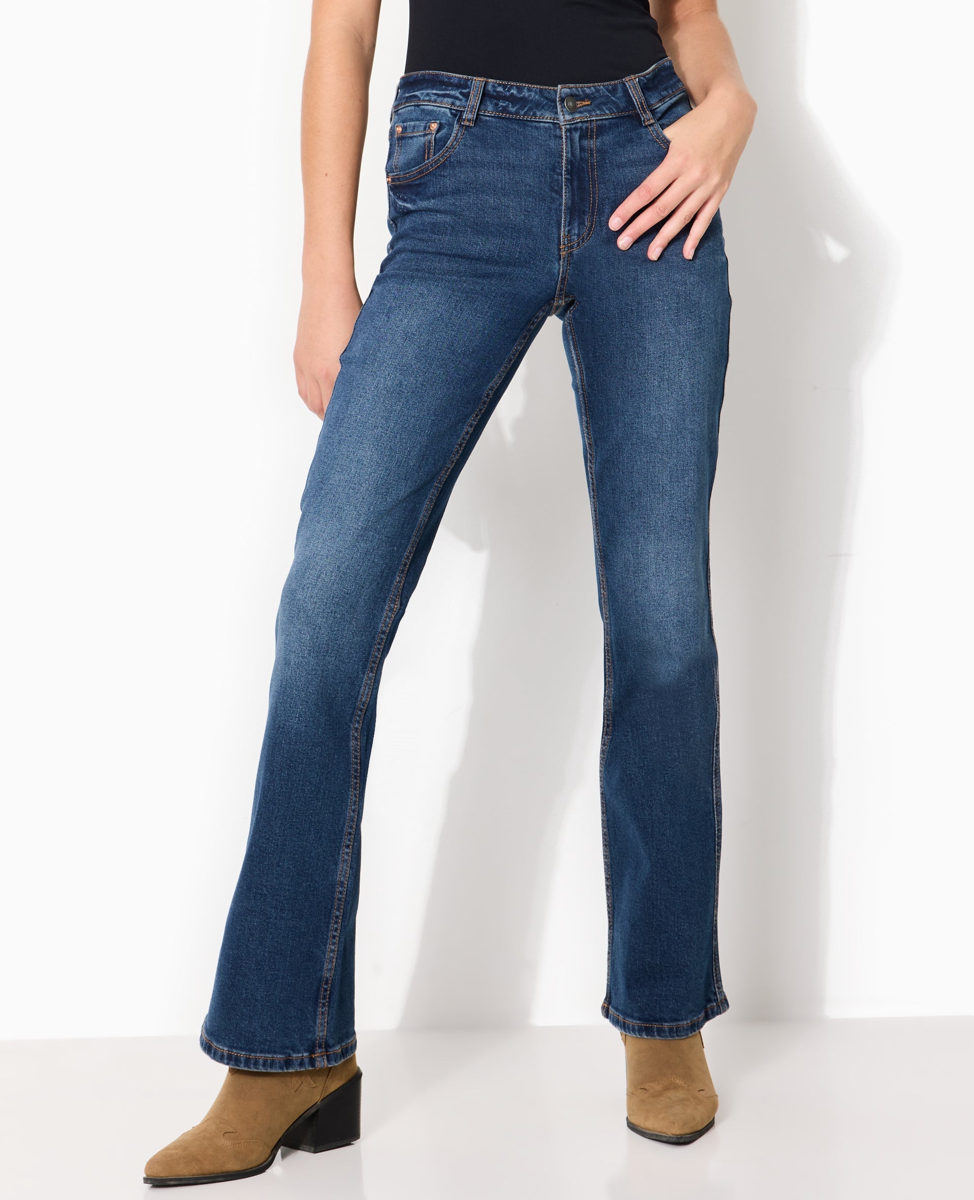 Jean flare taille basse