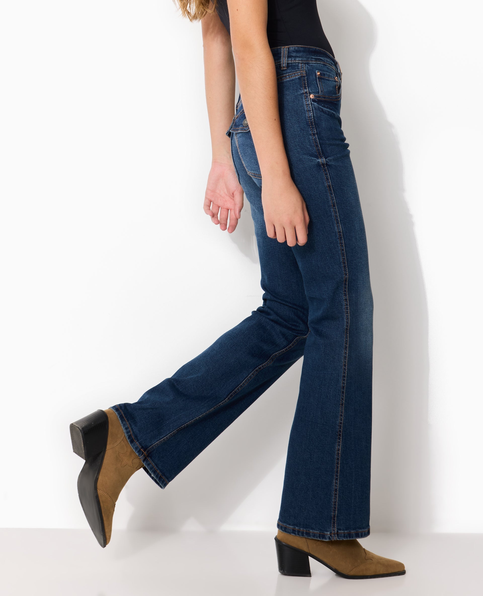 Jean flare taille basse
