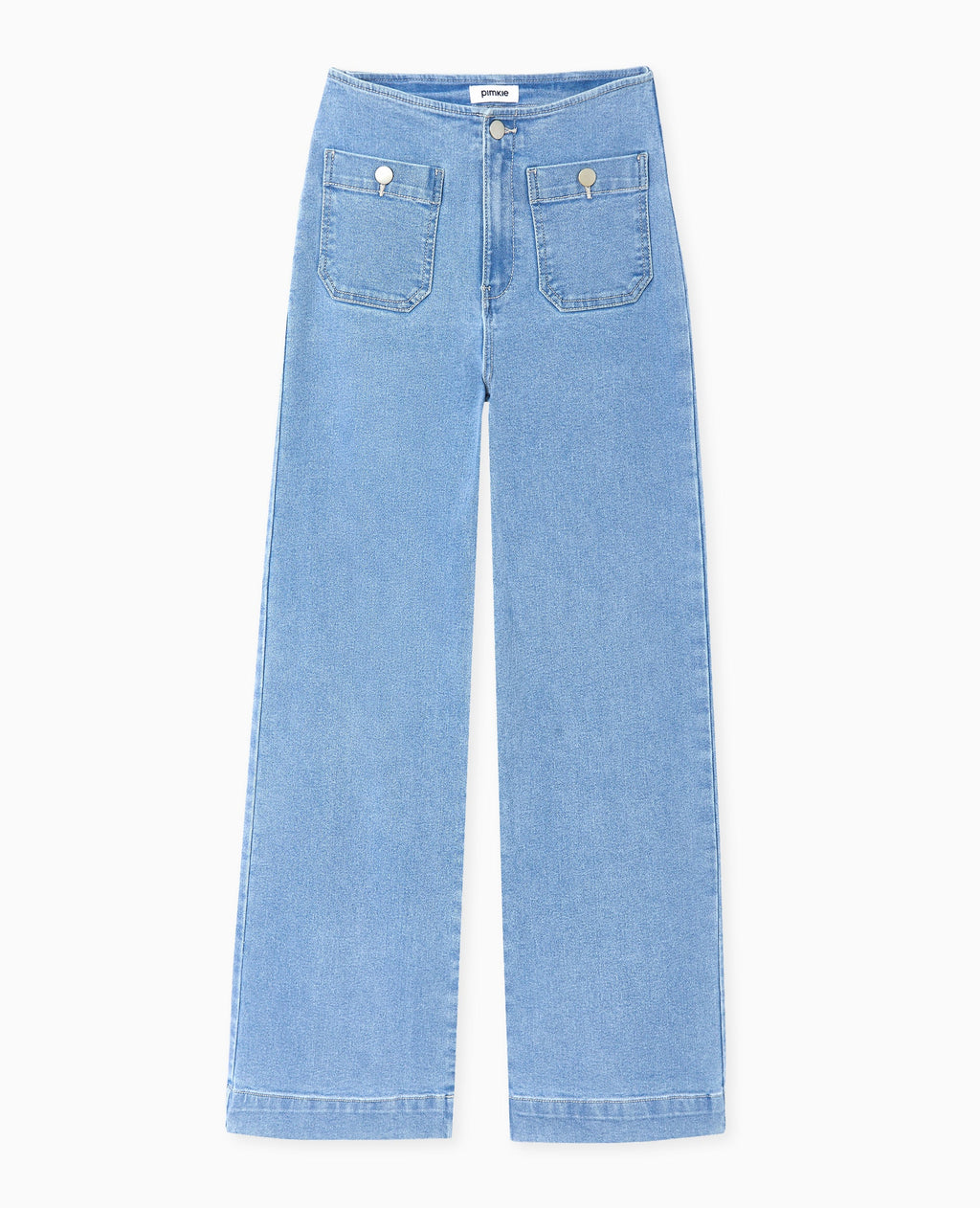 Jean wide taille haute avec poches devant