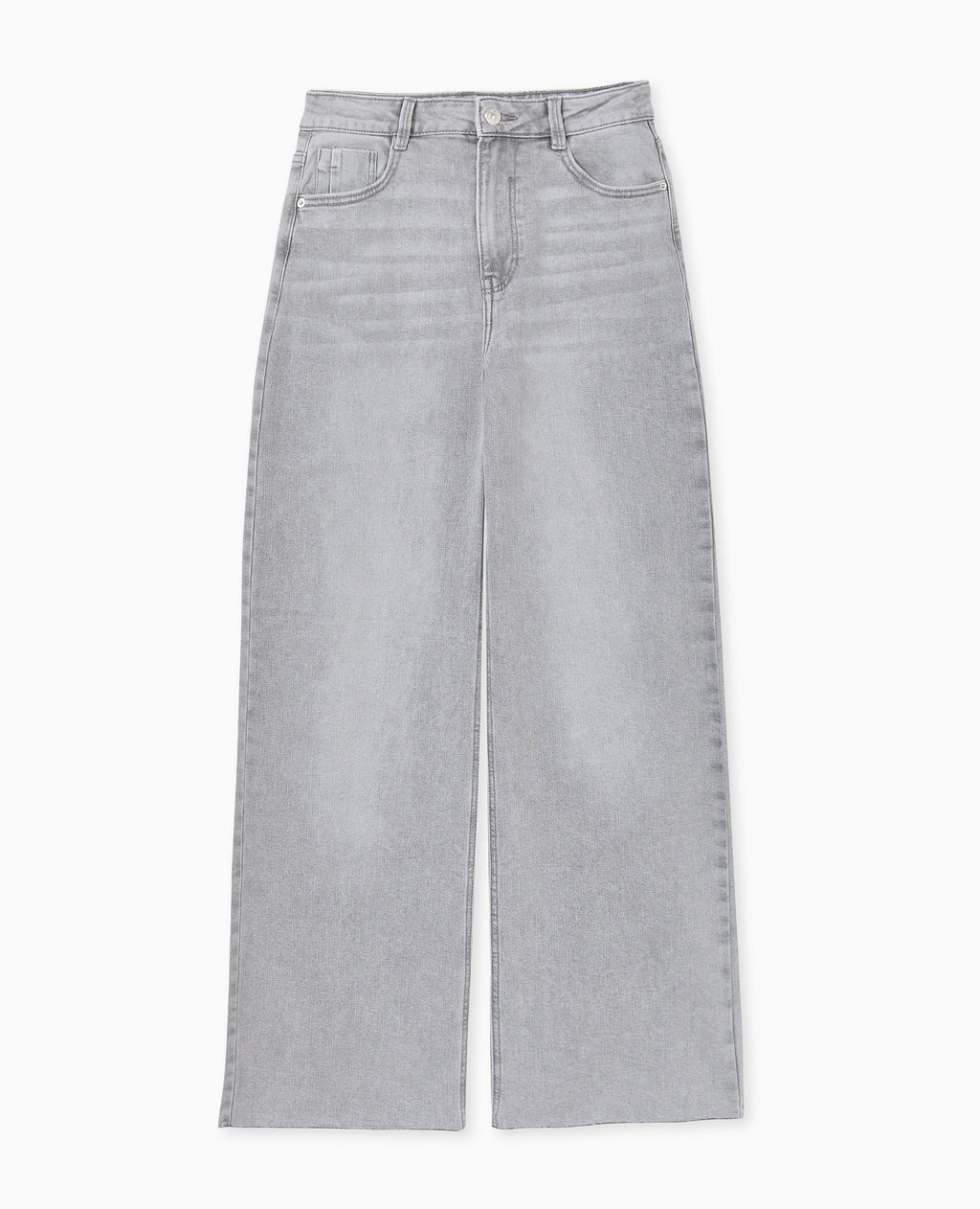 J71-1 / Jean wide taille haute avec bas coupés
