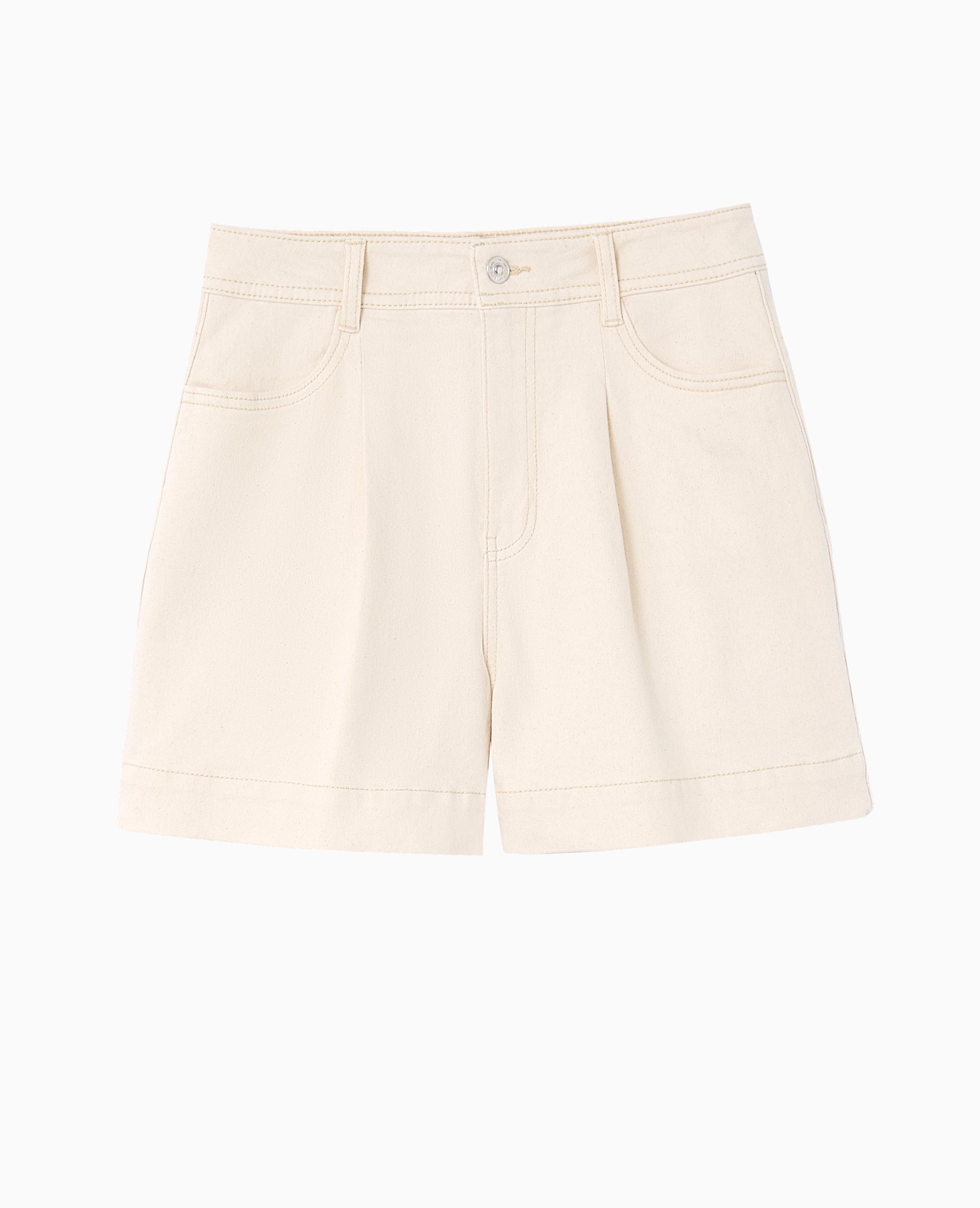 Short taille haute avec pinces