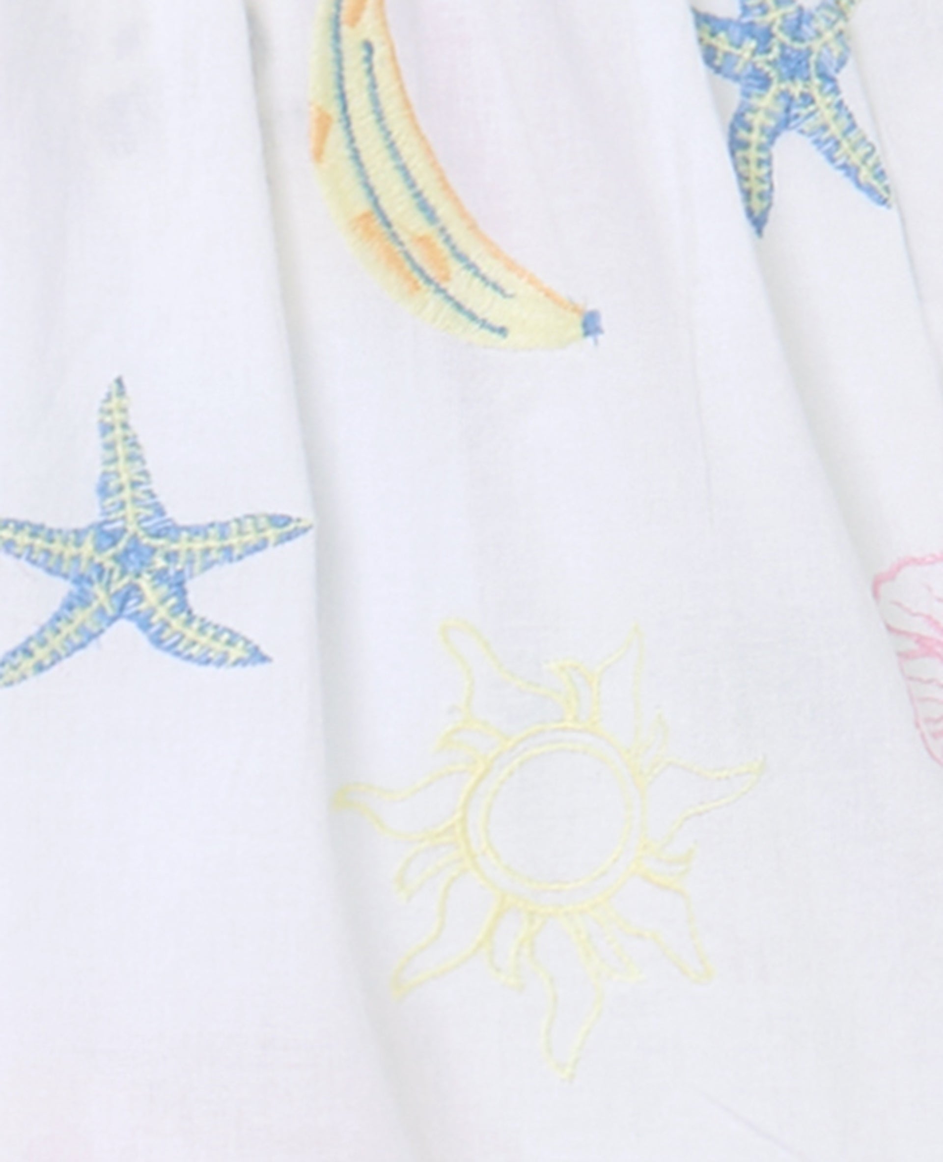 Short en voile de coton brodé