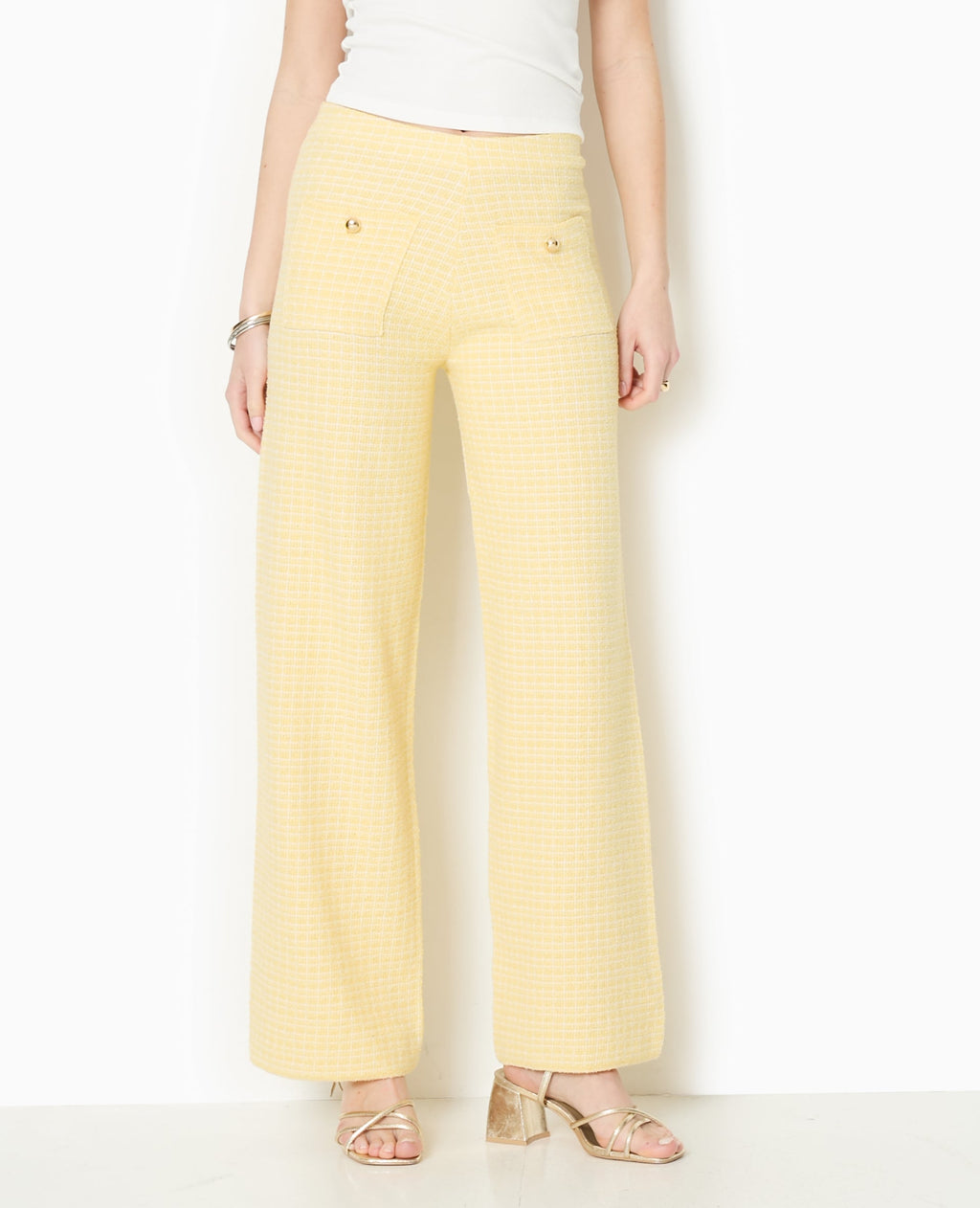 Pantalon en maille à carreaux