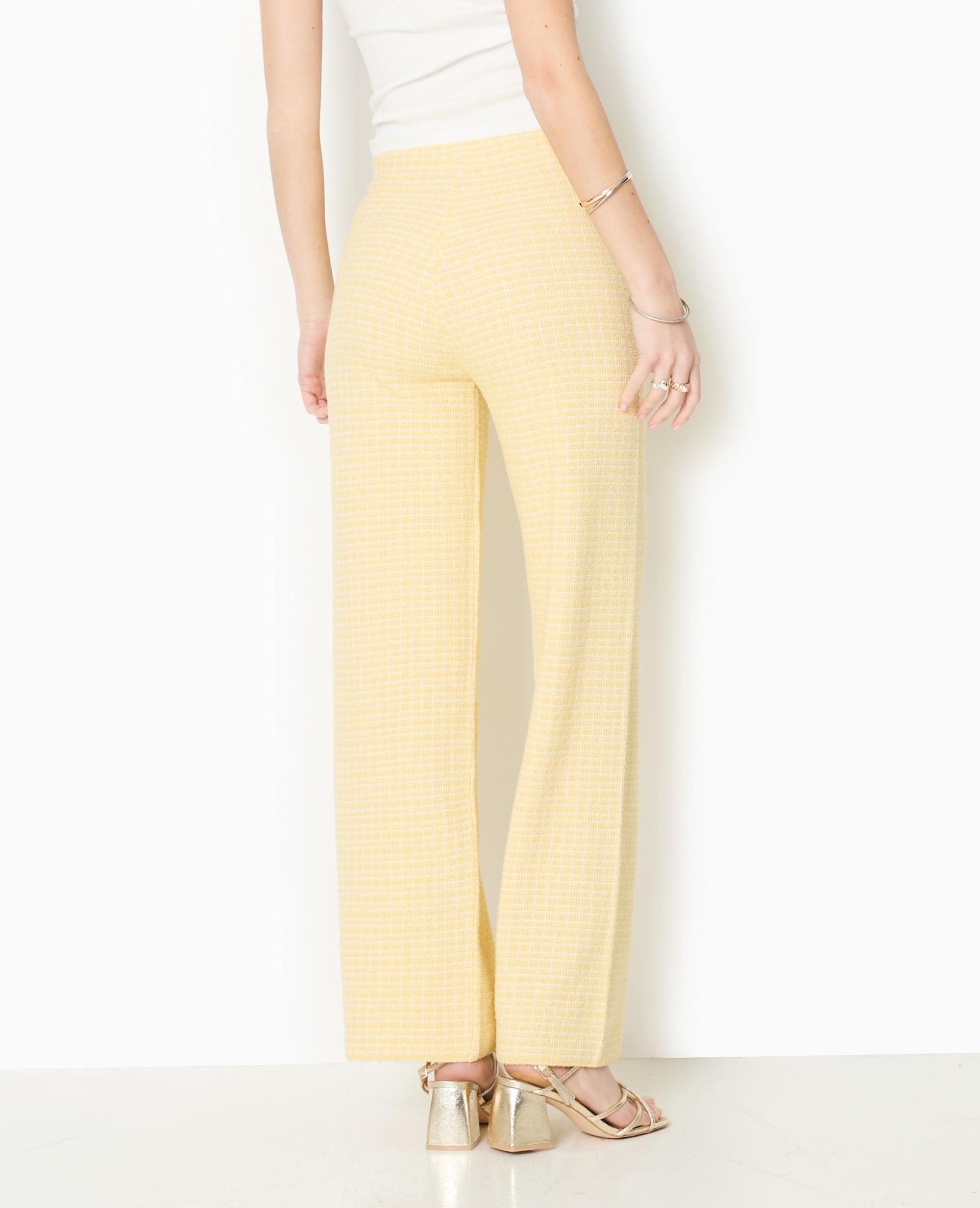 Pantalon en maille à carreaux