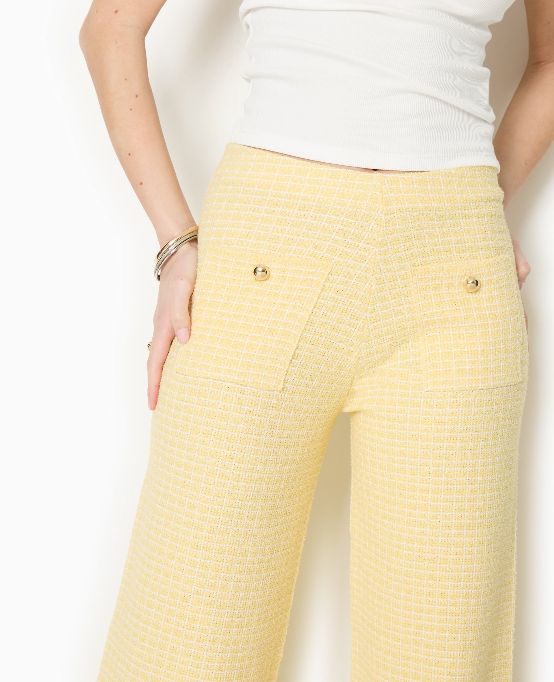 Pantalon en maille à carreaux