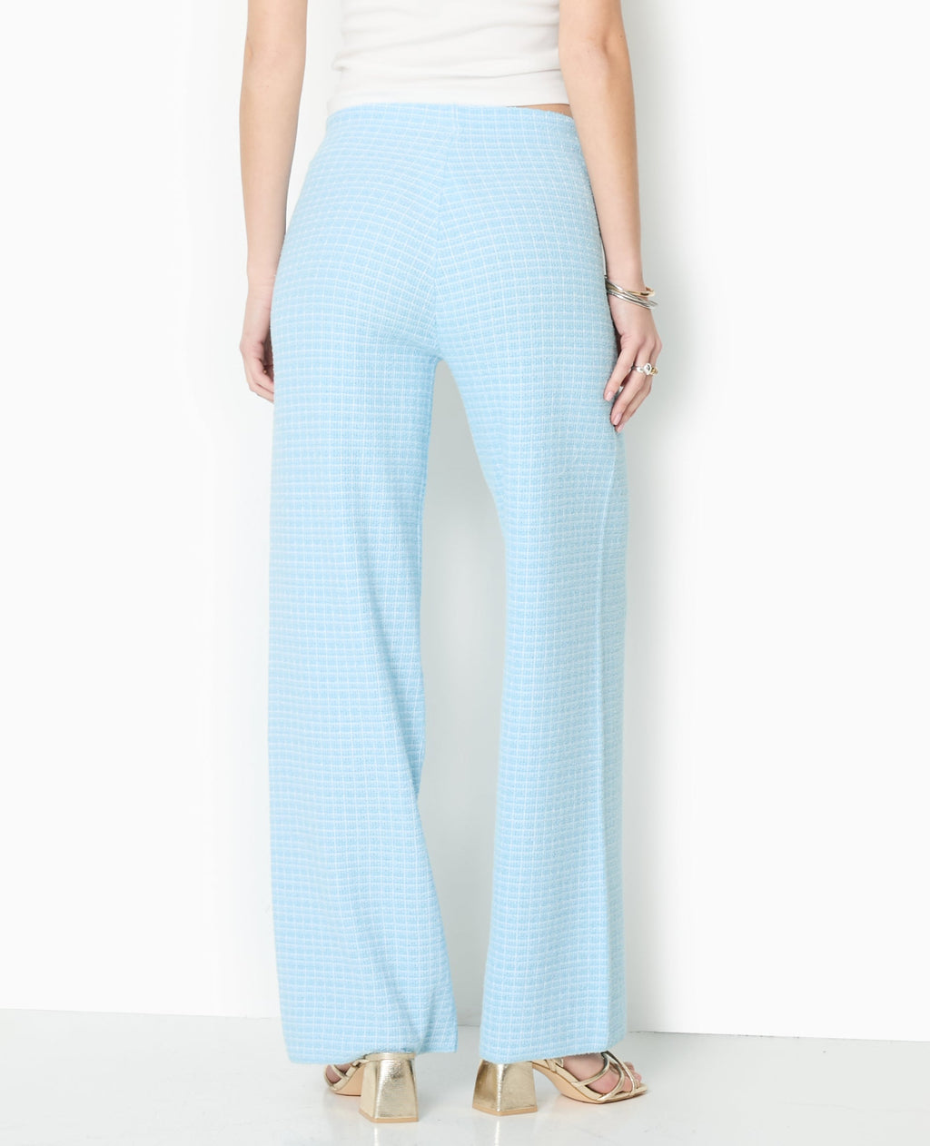Pantalon en maille à carreaux