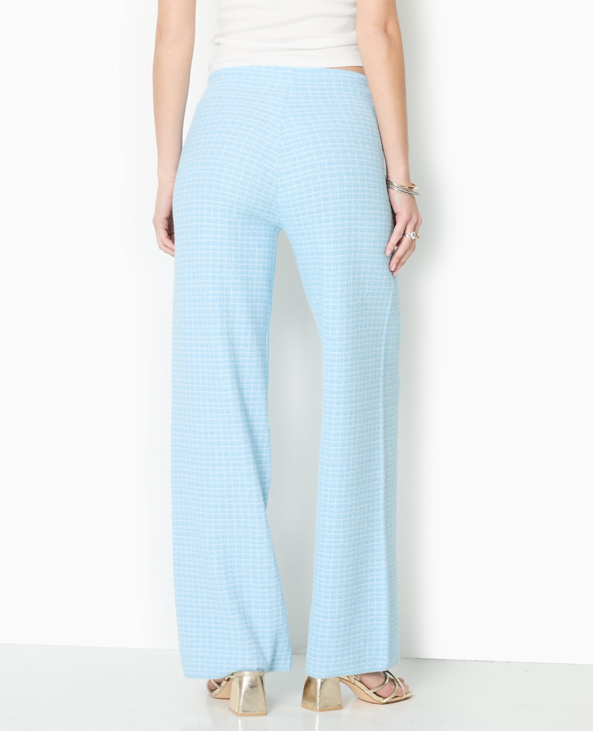 Pantalon en maille à carreaux