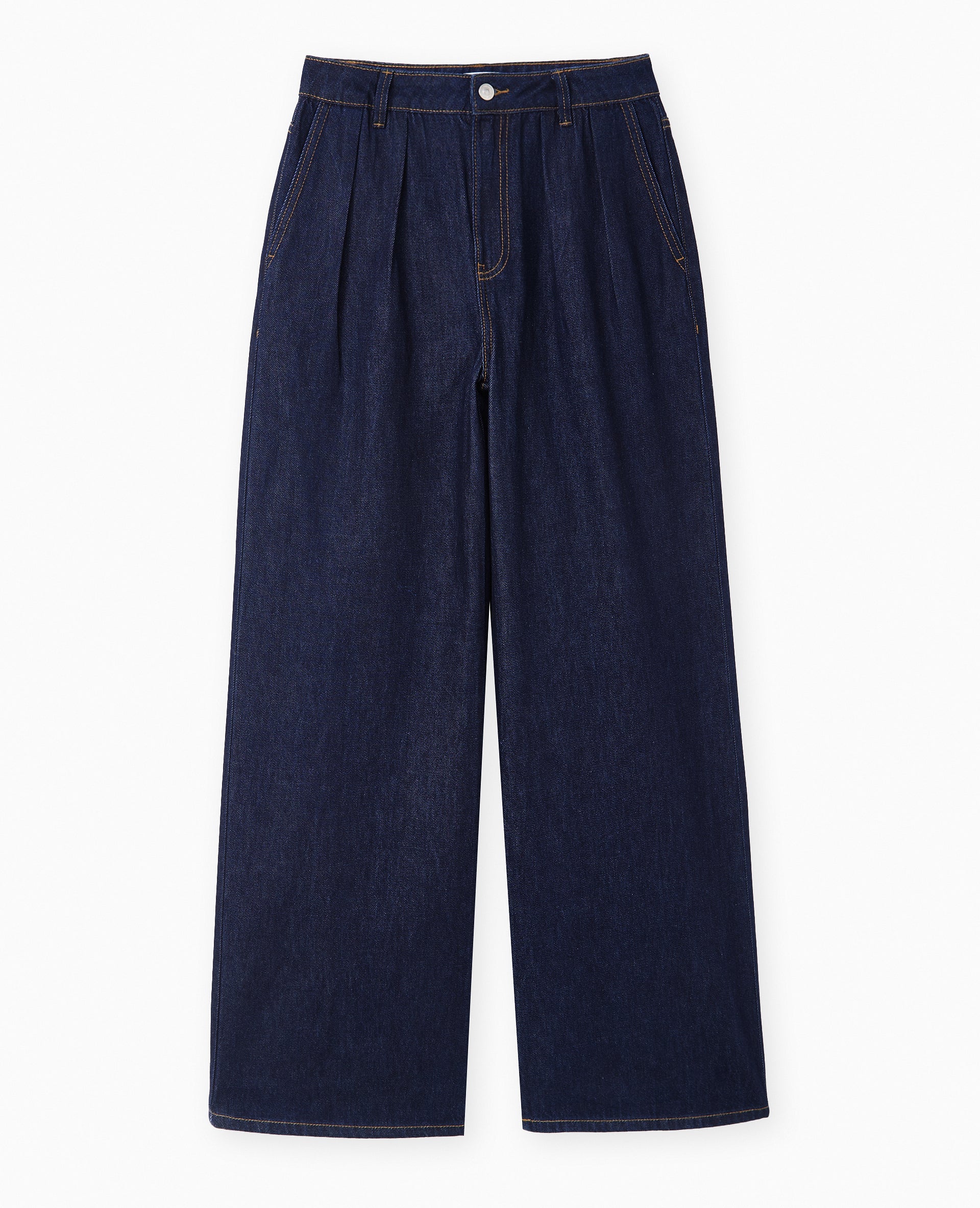 Jean wide taille haute avec pinces