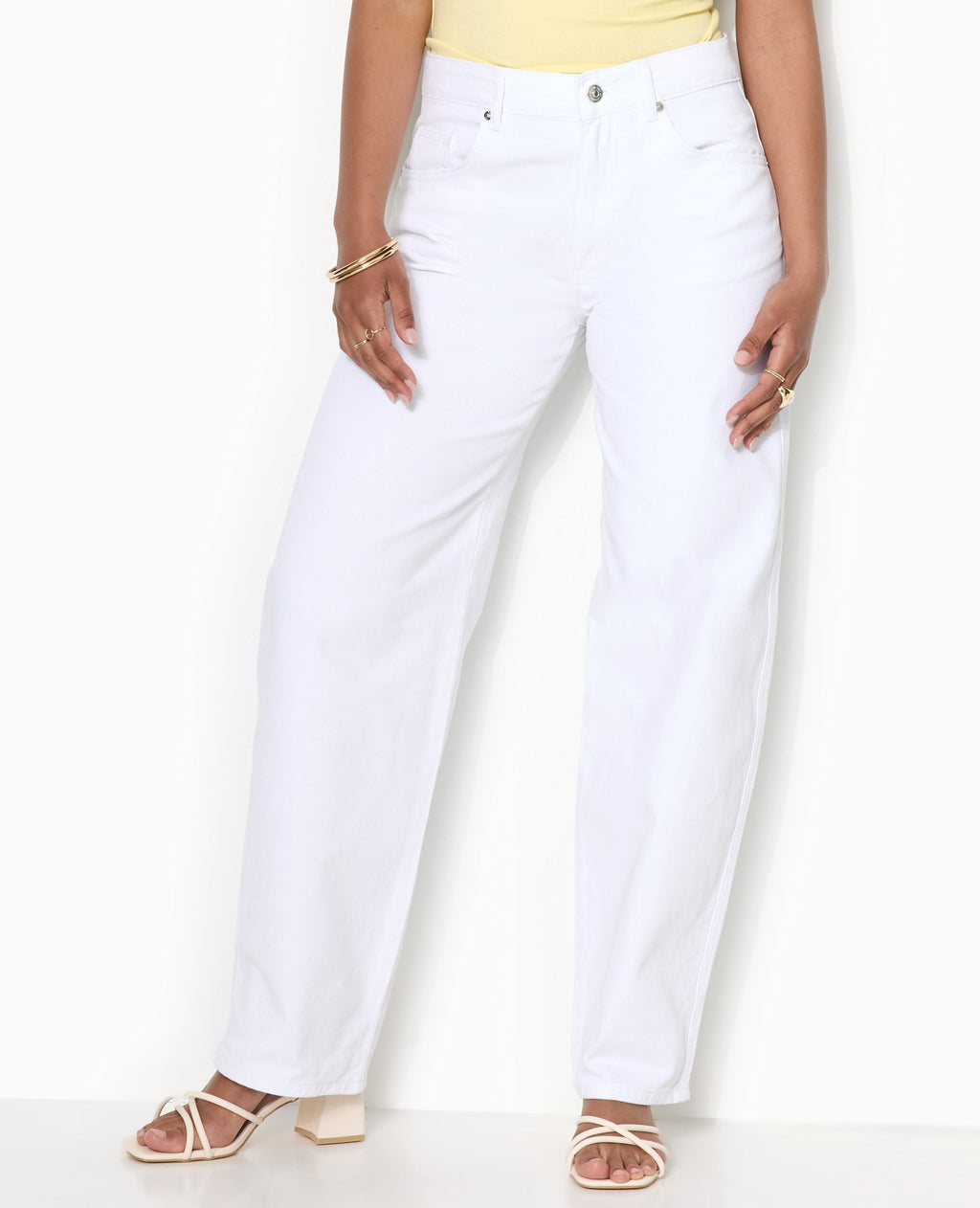 Jean barrel taille haute