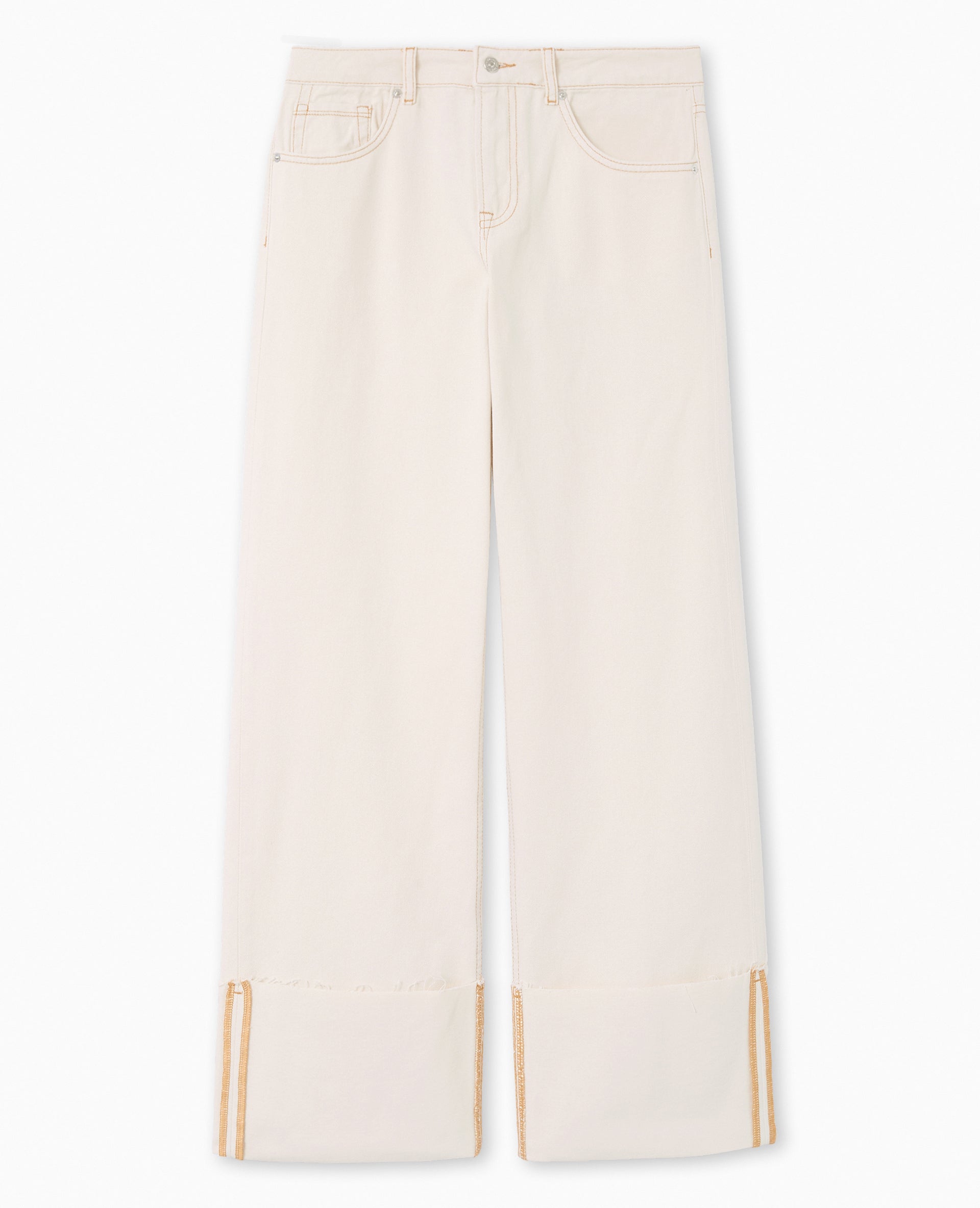 Jean droit taille regular avec revers