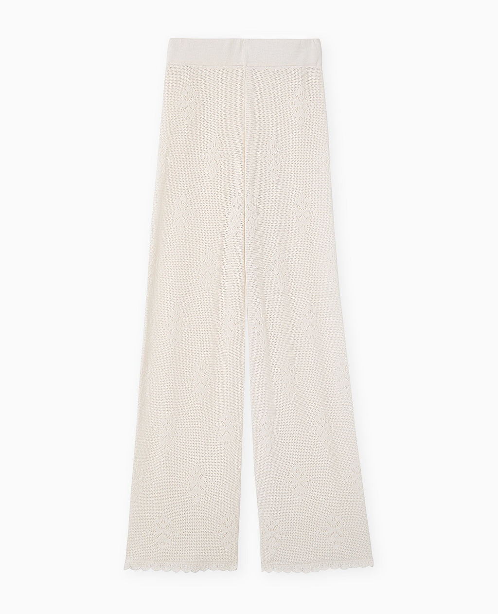 Pantalon droit en maille ajourée