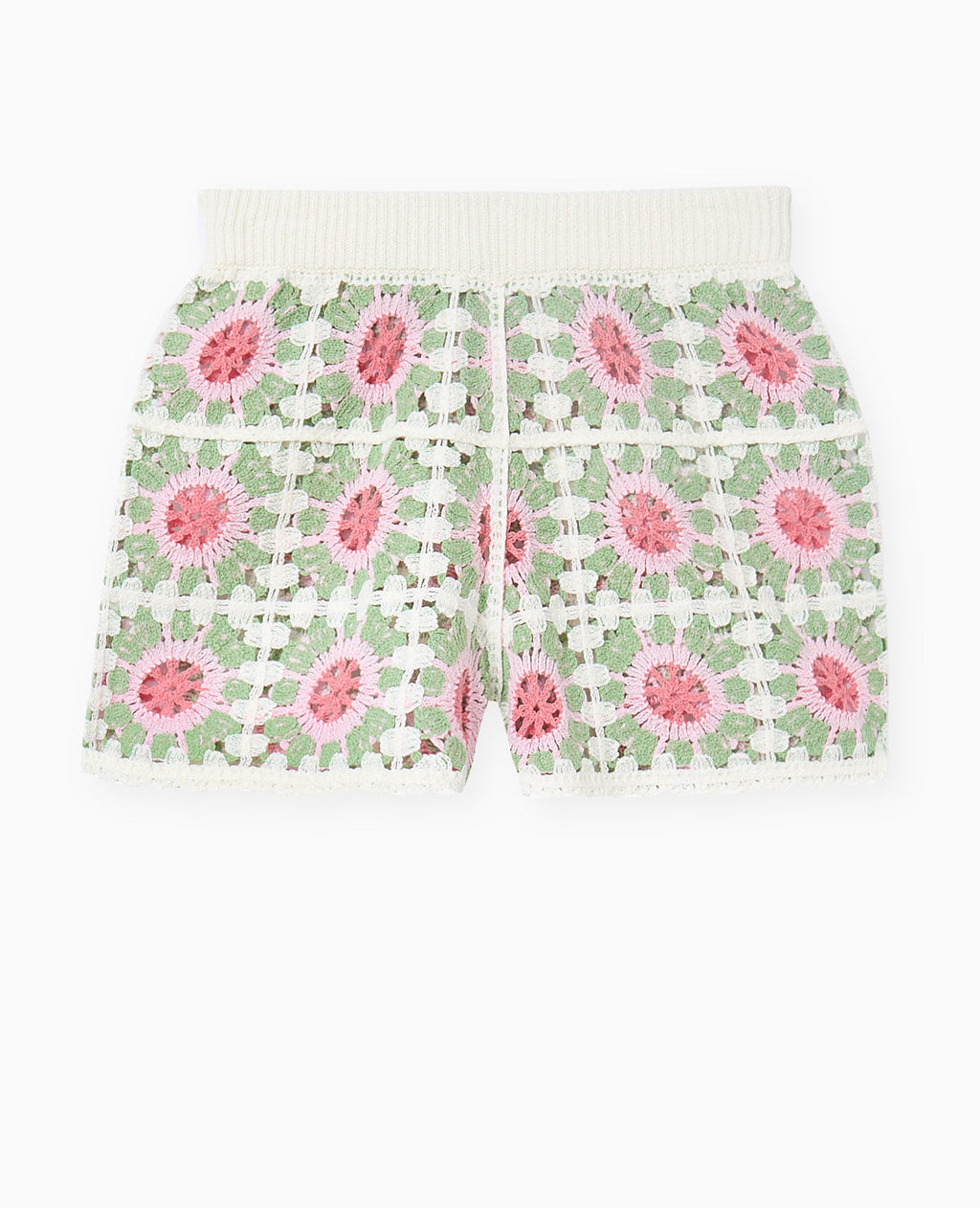Short en maille crochet effet granny square