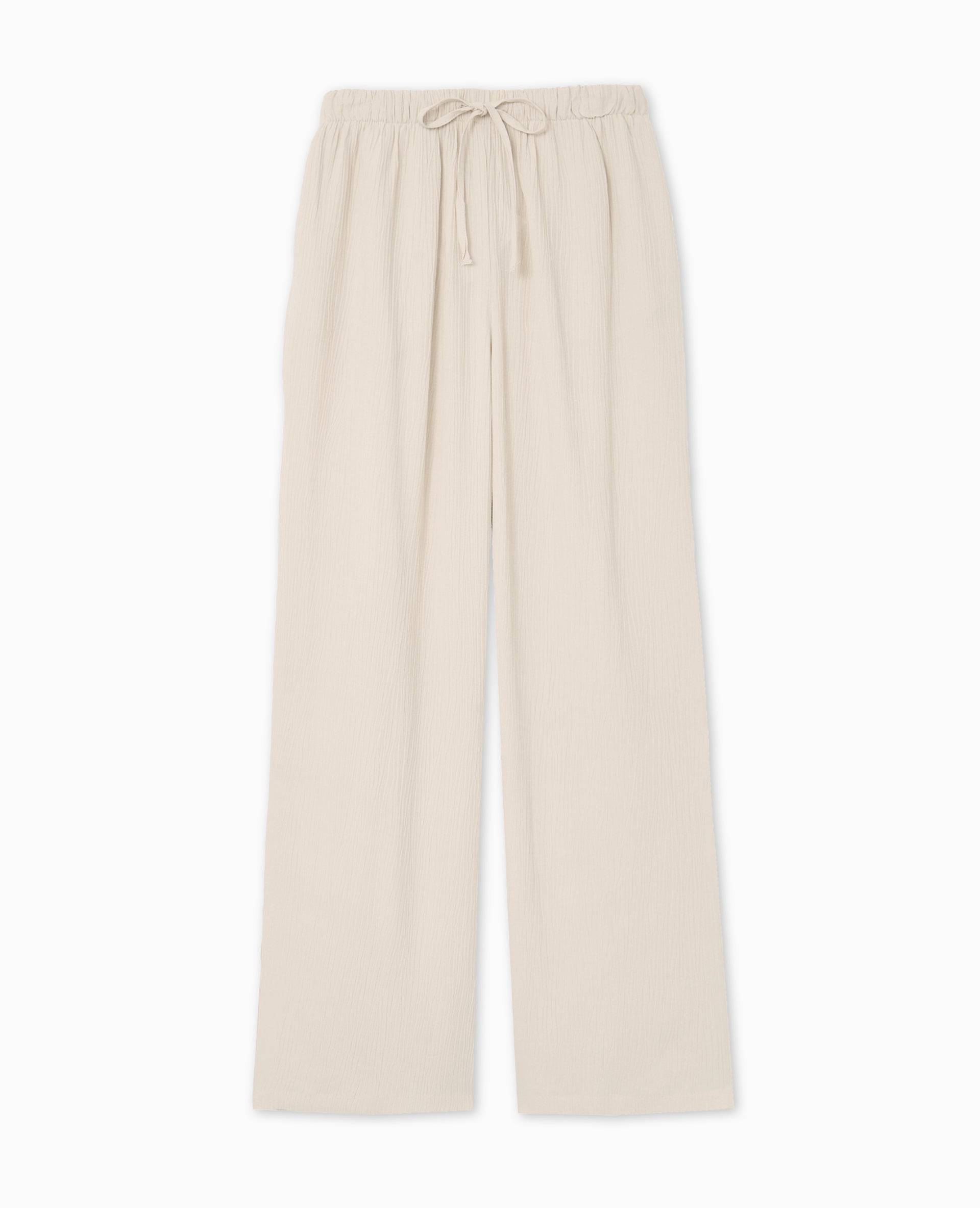 Pantalon palazzo aspect froissé taille élastiquée