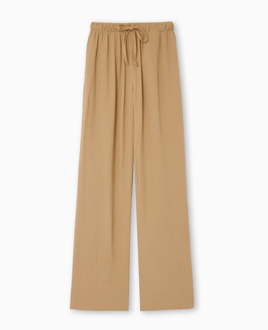 Pantalon palazzo aspect froissé taille élastiquée