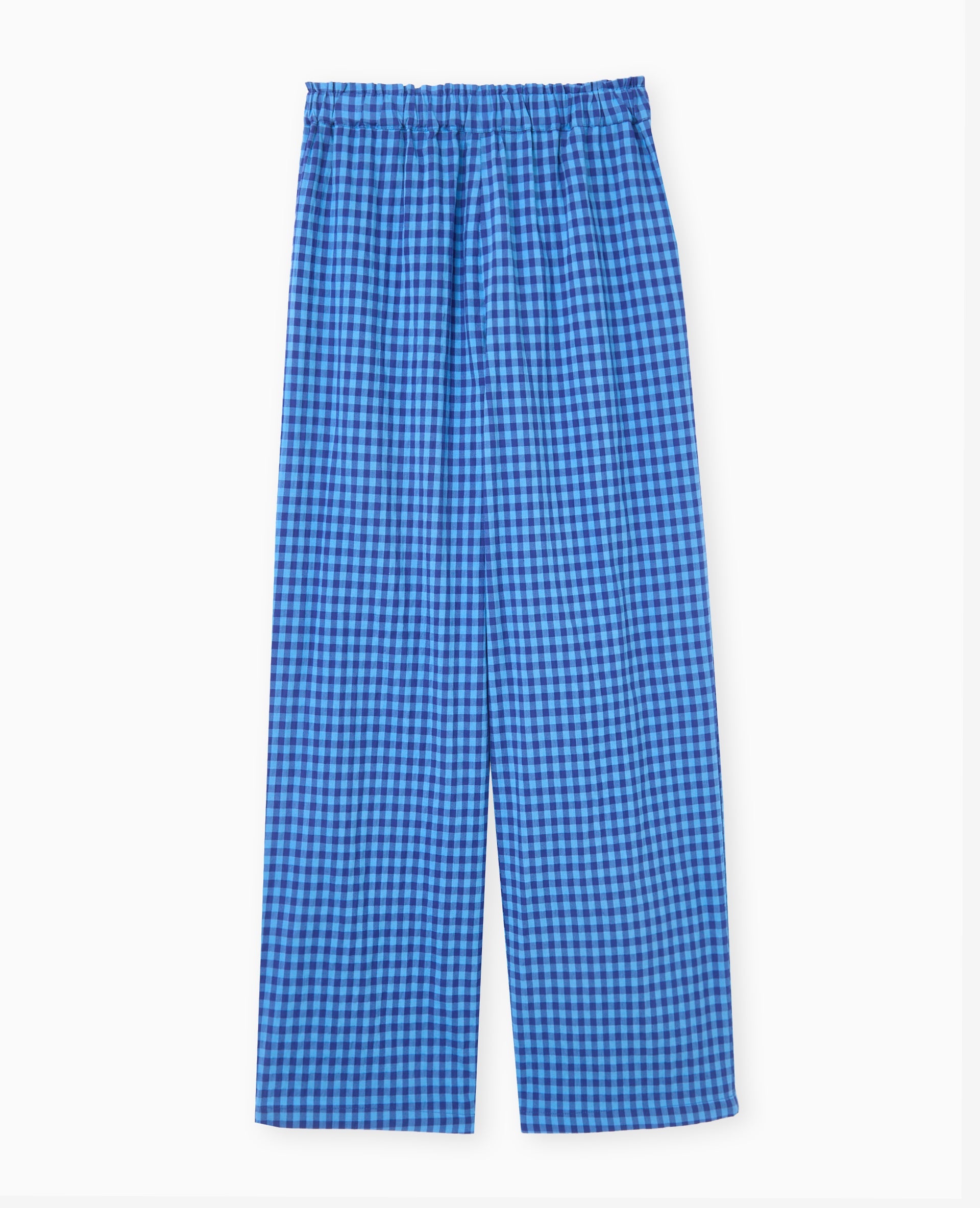 Pantalon large motif vichy