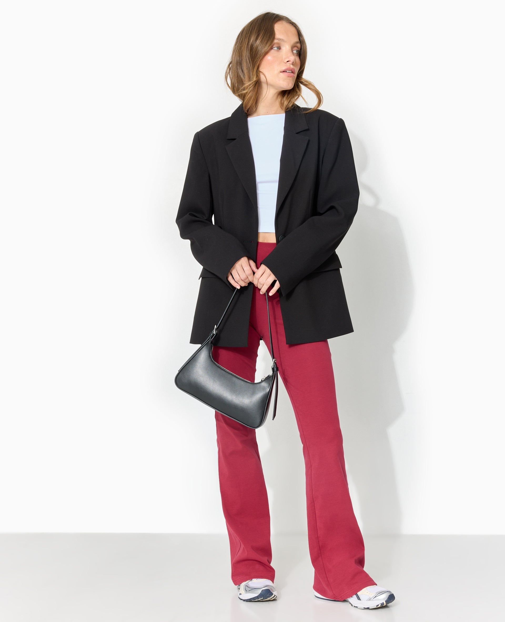 Pantalon flare en maille extensible