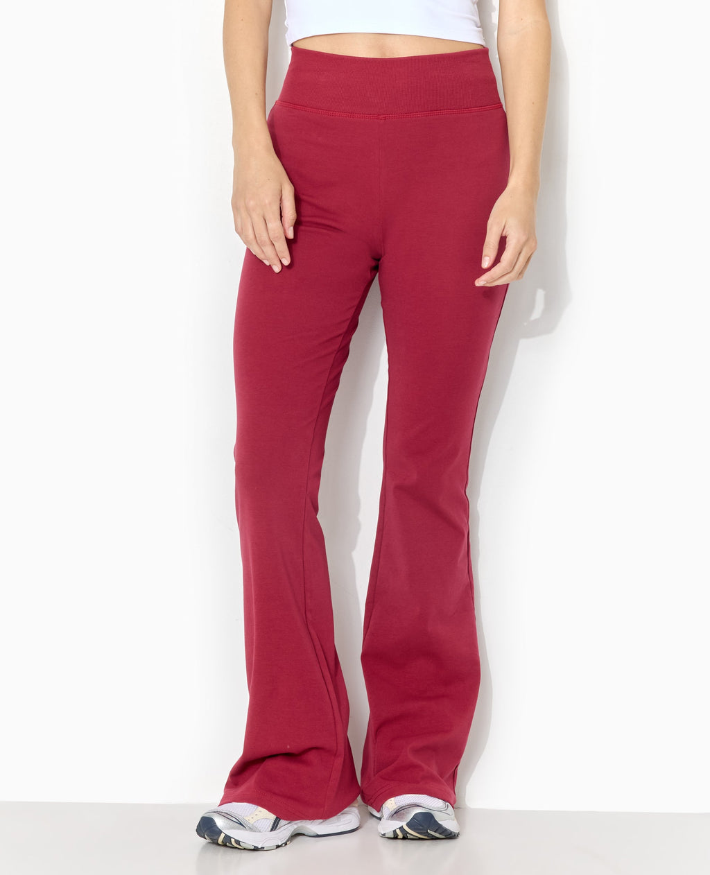 Pantalon flare en maille extensible