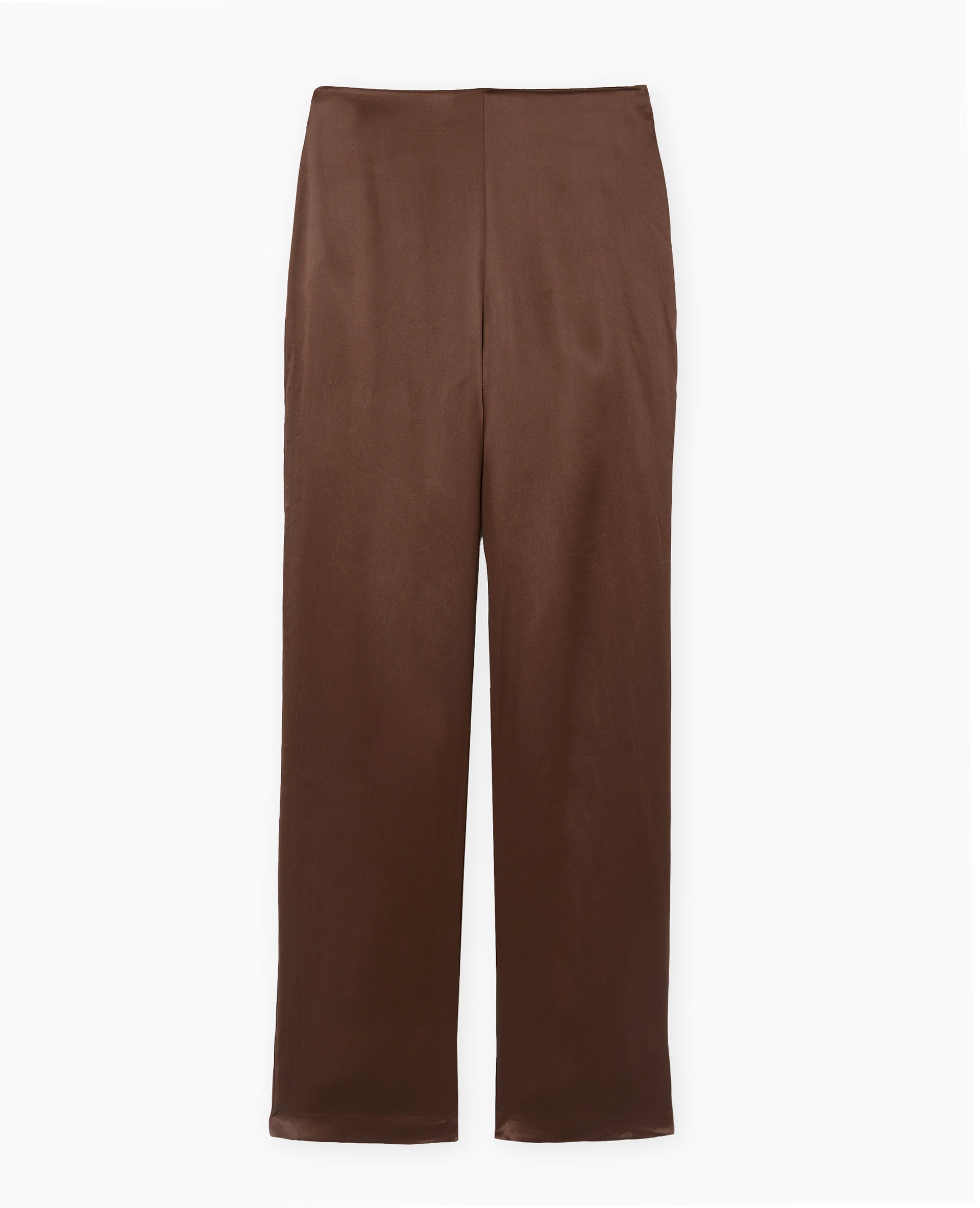 Pantalon droit en satin
