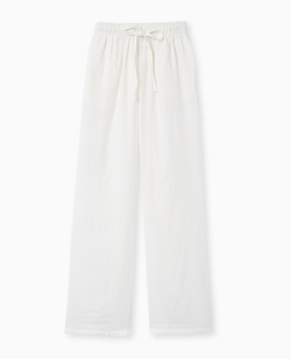 Pantalon droit en tissu effet quadrillé