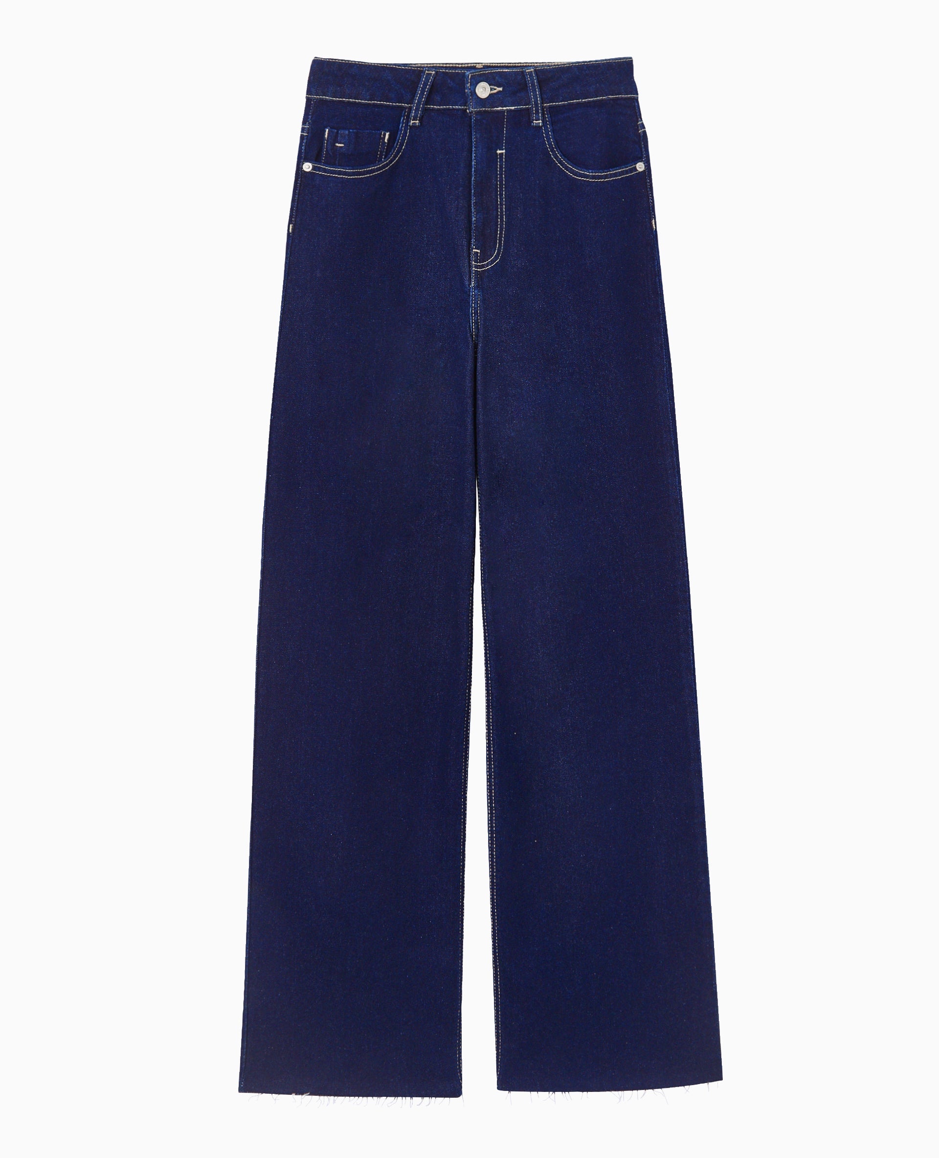 J71-1 / Jean wide taille haute bas coupés