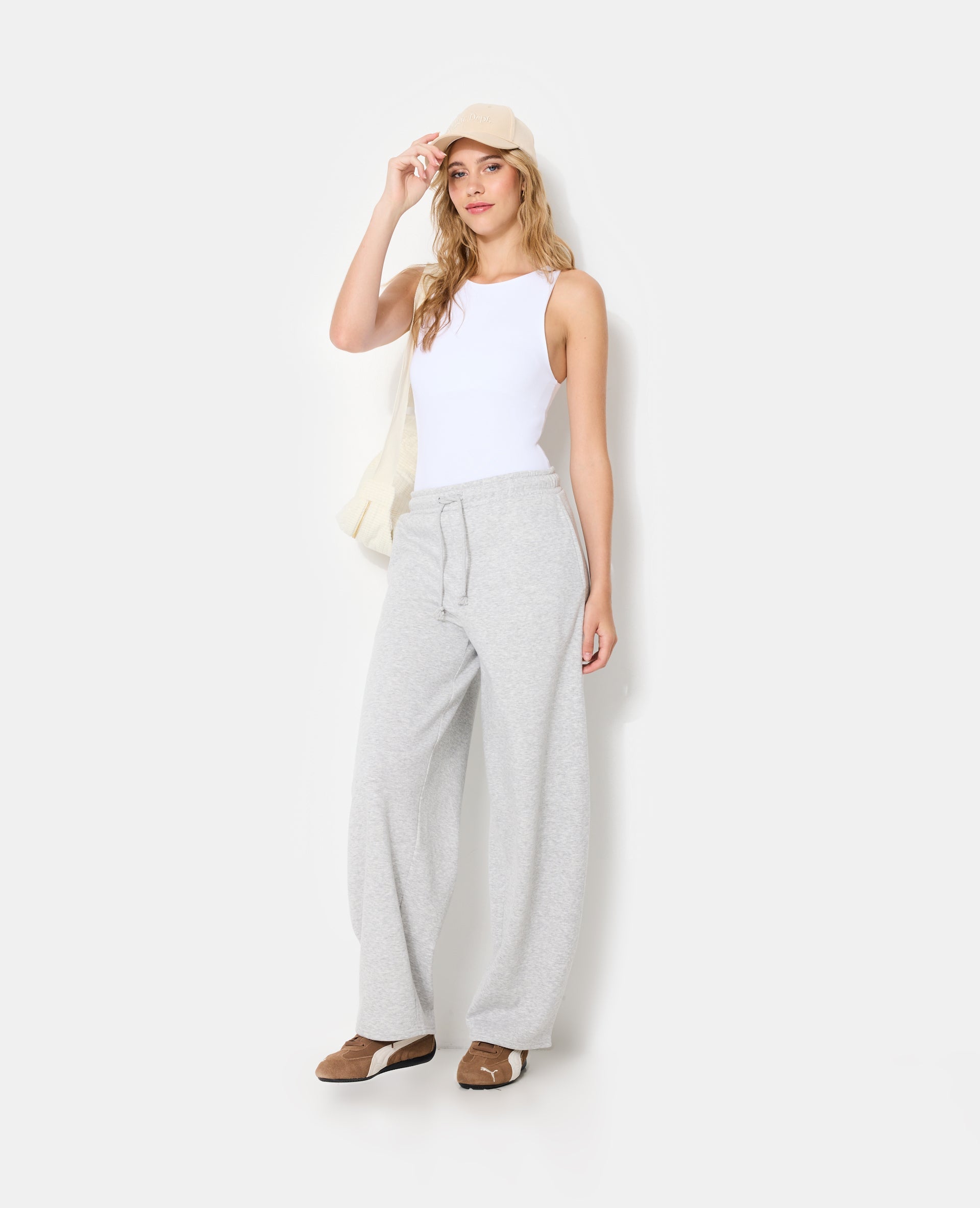 Pantalon de jogging en molleton forme barrel